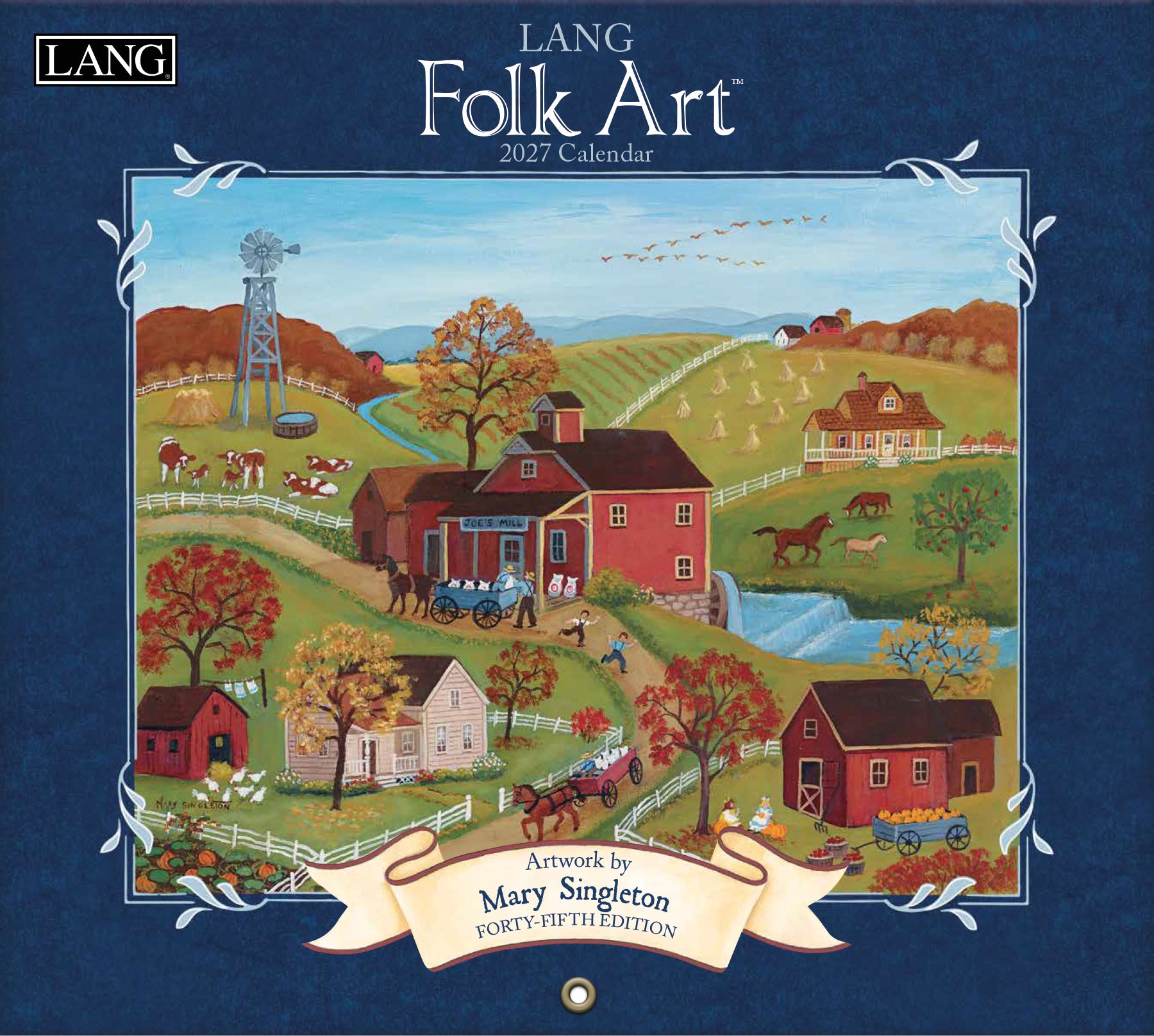 2027 LANG Folk Art - Deluxe Wall Calendar by Mary Singleton