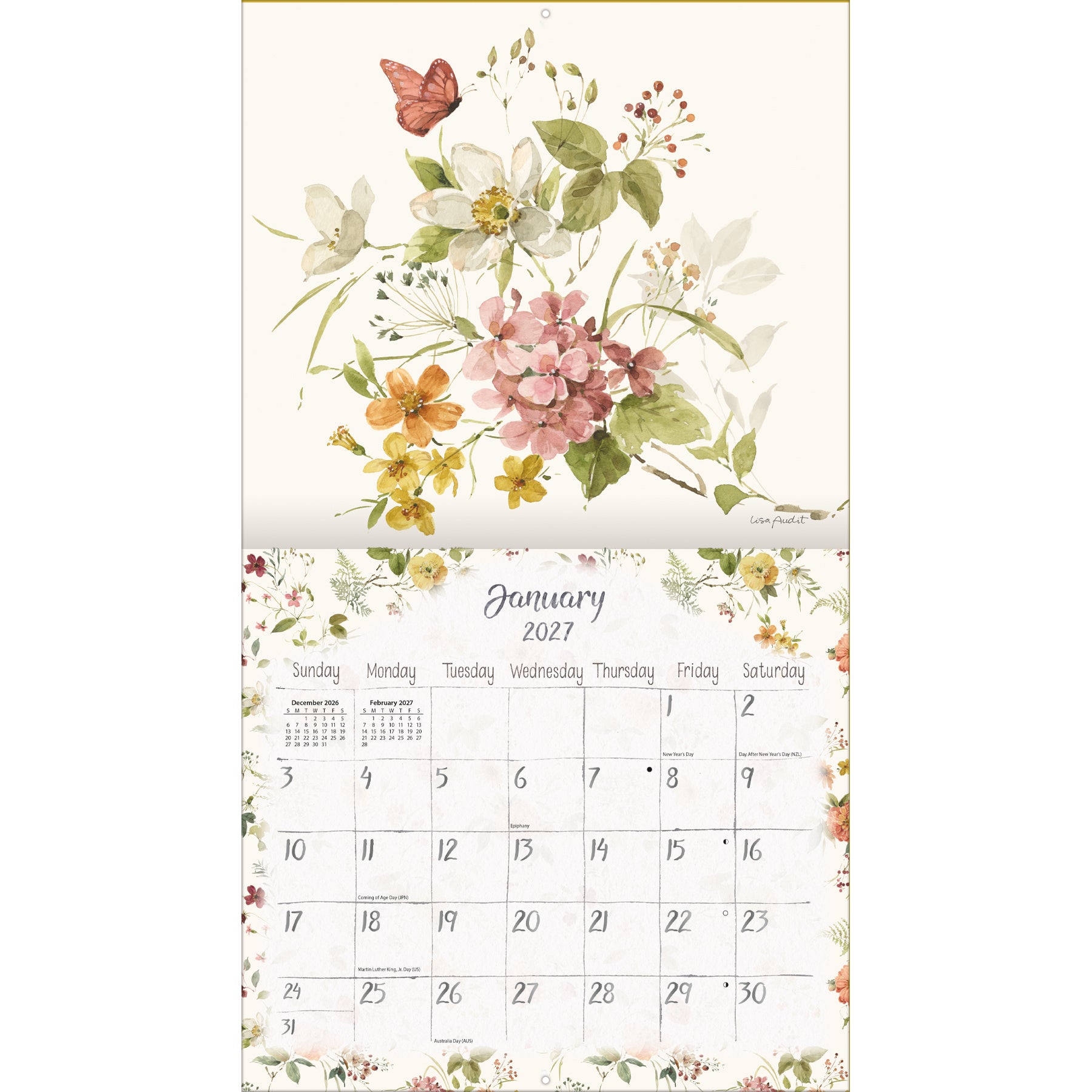 2027 LANG Watercolor Seasons - Deluxe Wall Calendar by Lisa Audit