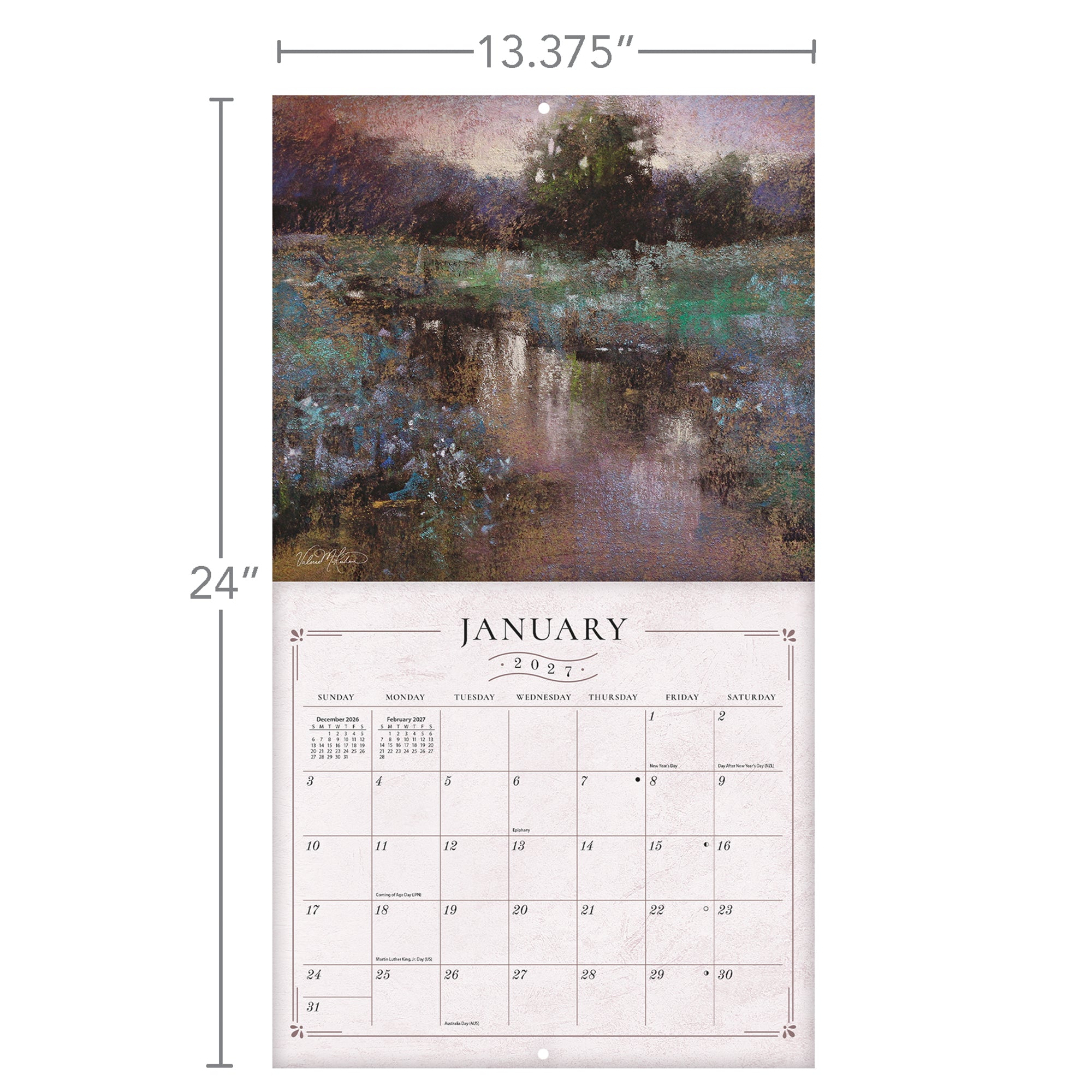 アットラストカレンダー 2027 LANG Soft Escapes - Deluxe Wall Calendar by Lily & Val