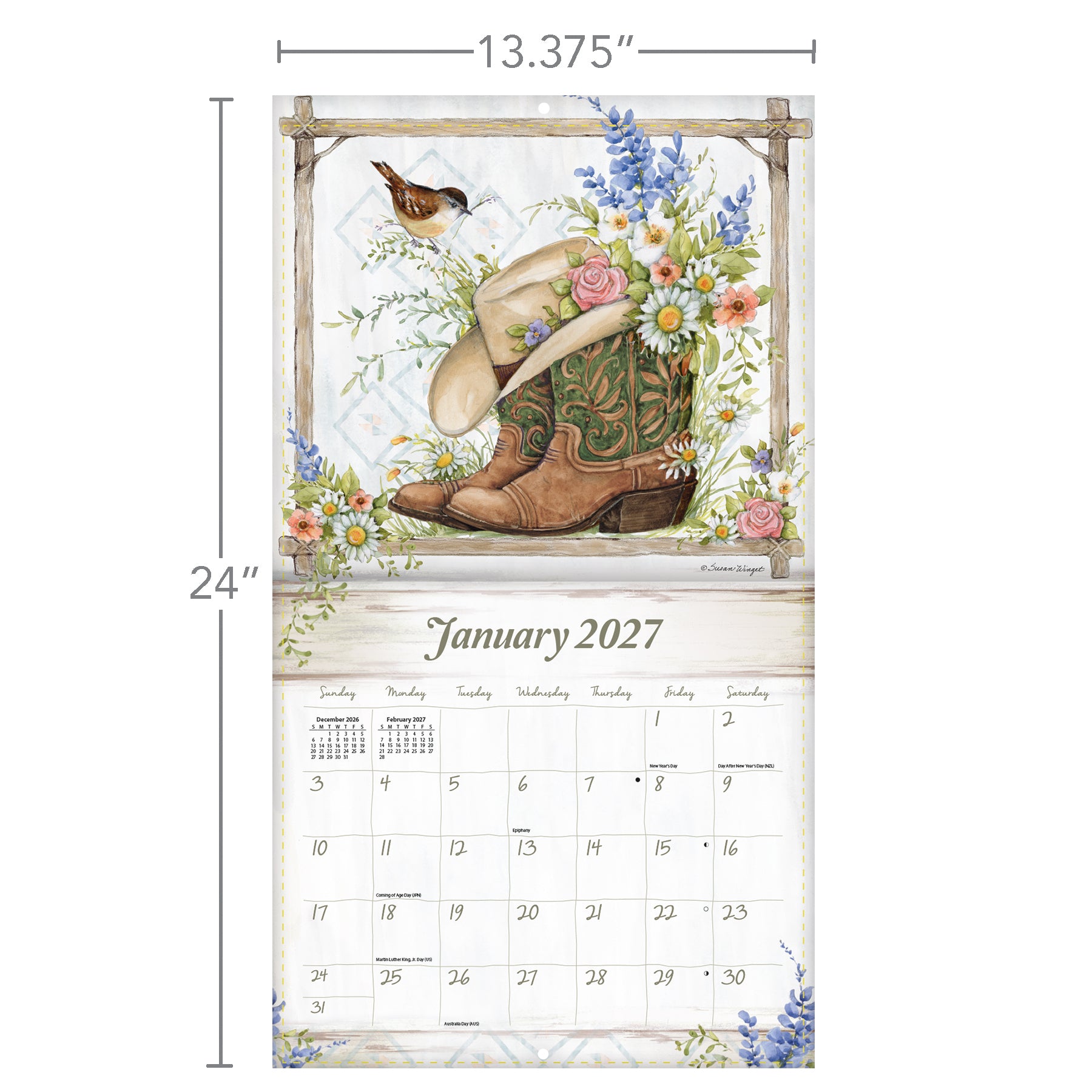 2027 LANG Rosewood Ranch - Deluxe Wall Calendar by Susan Winget