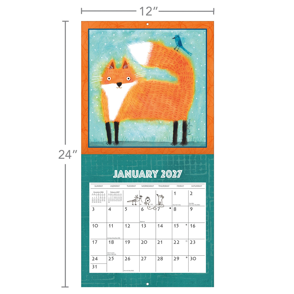 2027 Animals Great & Small - Square Wall Calendar