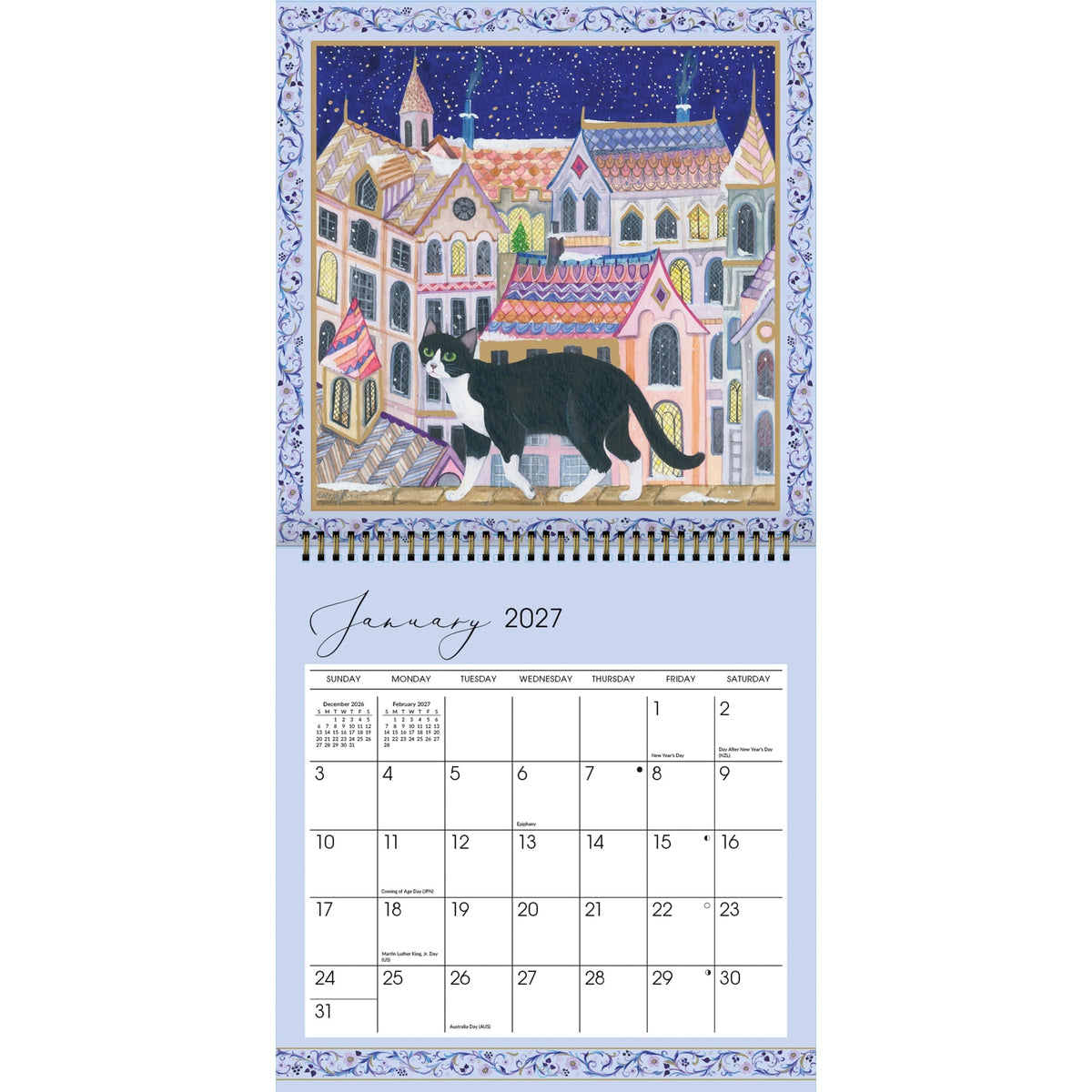 2027 Loving Cats - Spiral Square Wall Calendar
