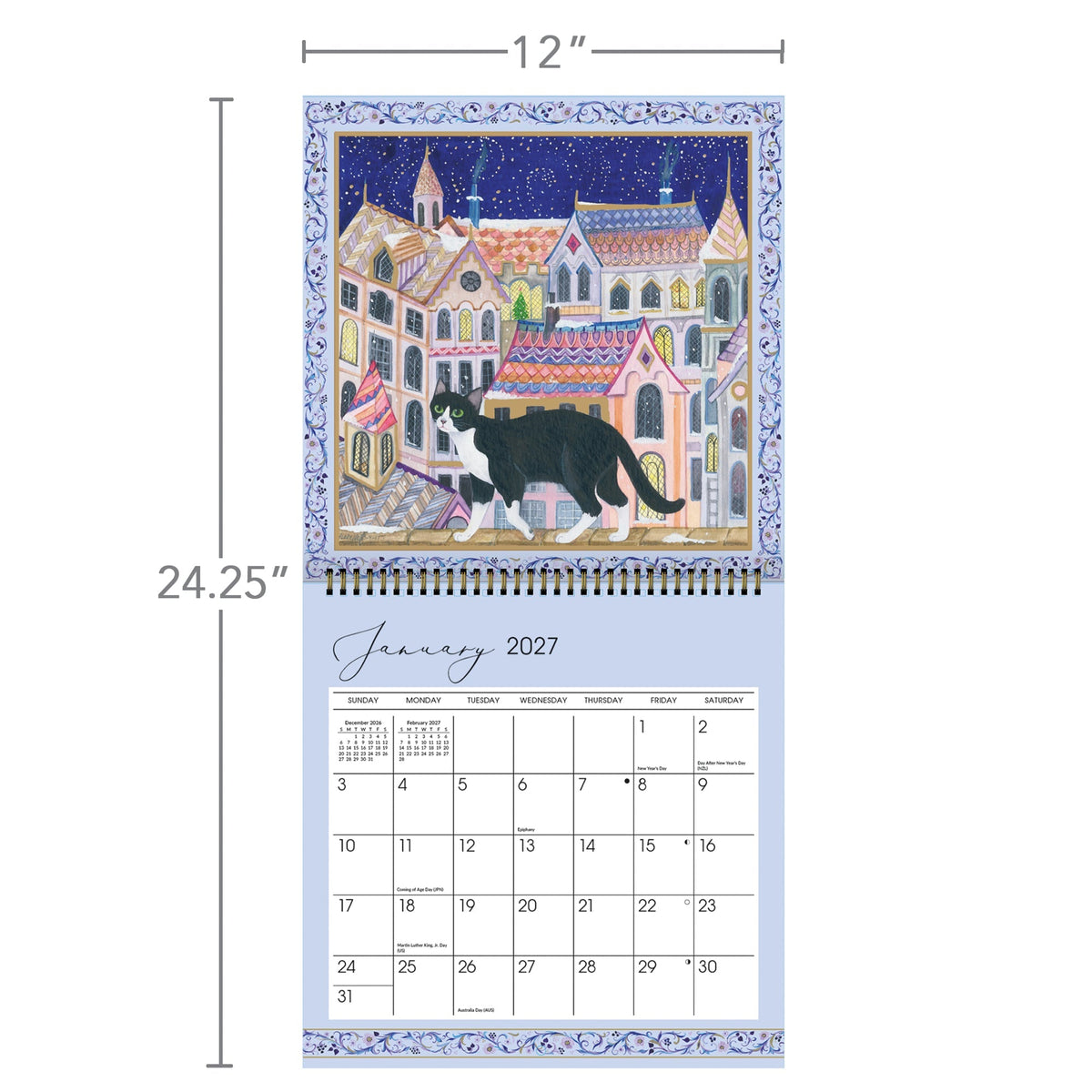 2027 Loving Cats - Spiral Square Wall Calendar