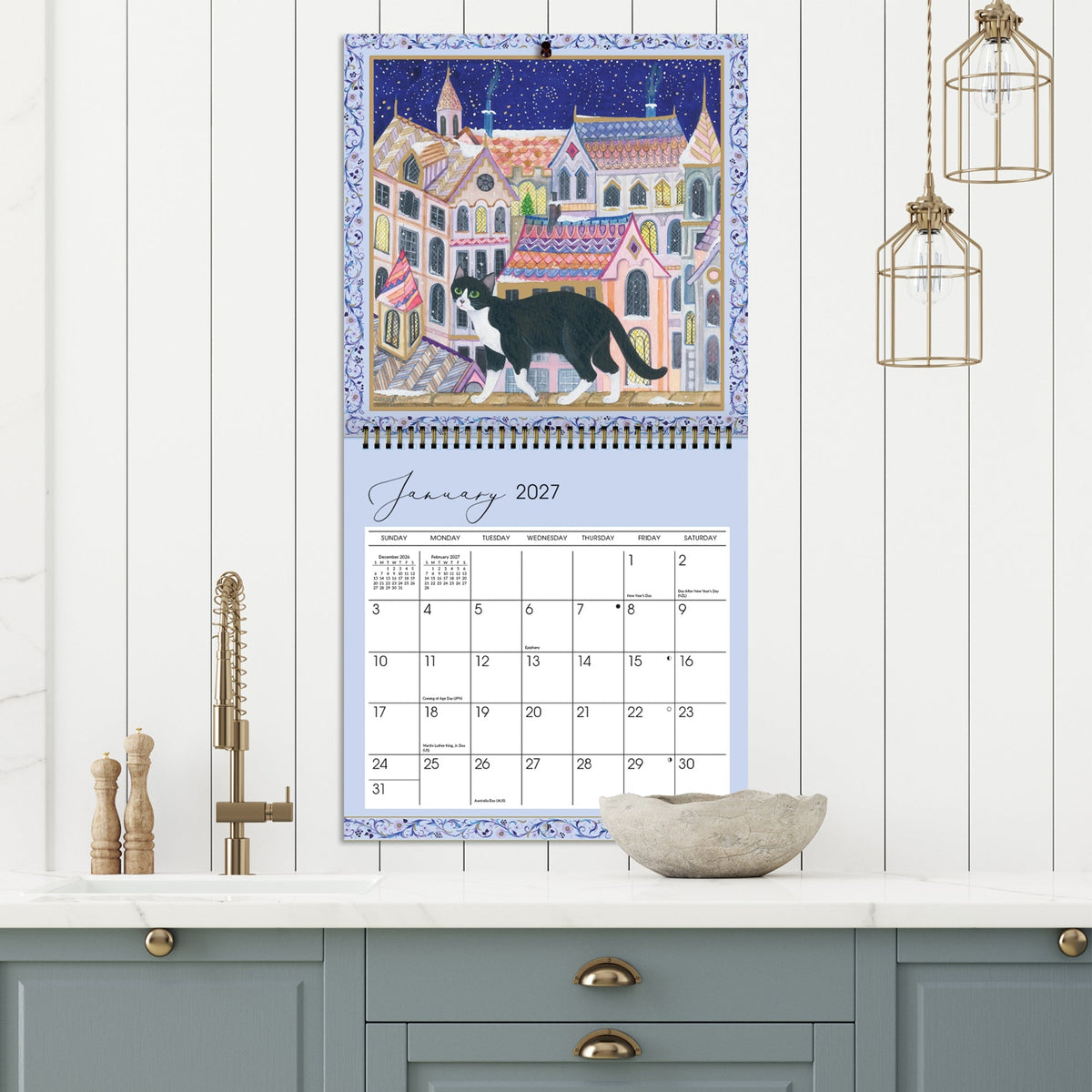 2027 Loving Cats - Spiral Square Wall Calendar