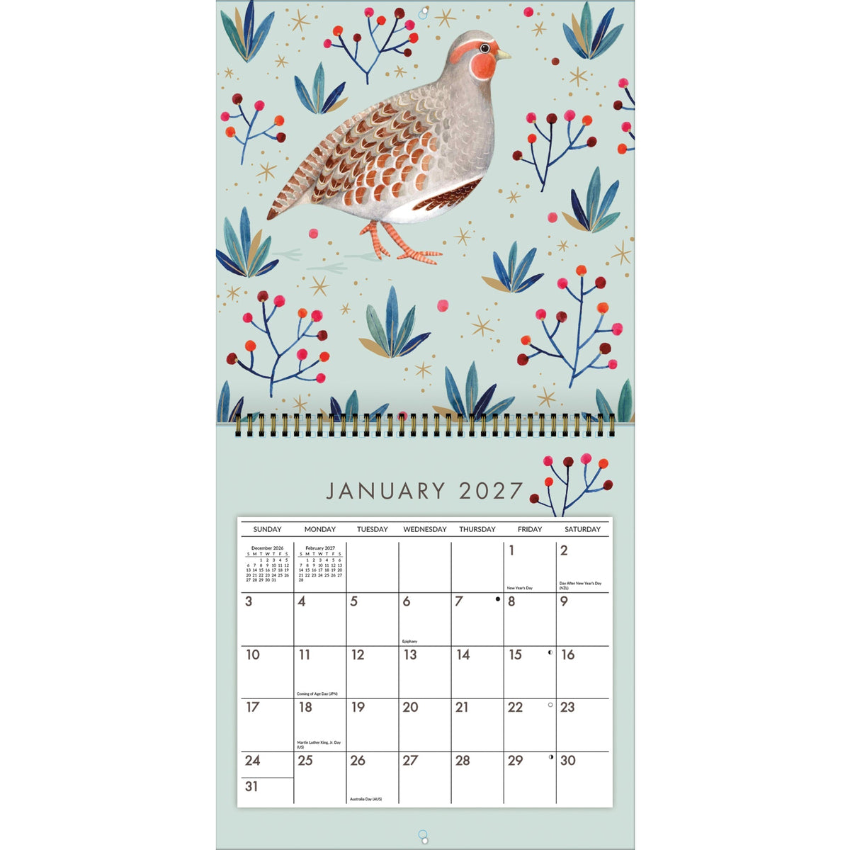 2027 Wonder Of Birds - Spiral Square Wall Calendar