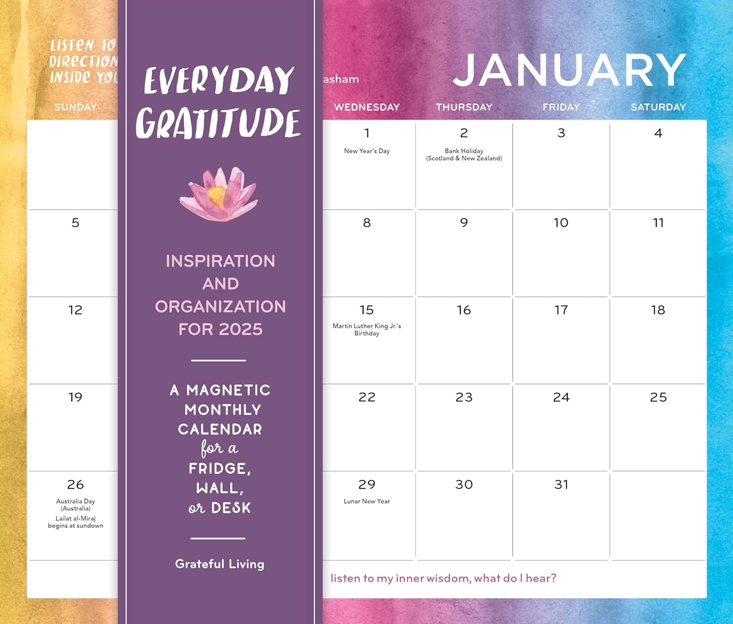 2025 Everyday Gratitude: Inspiration and Organization - Monthly Magnetic Pad Calendar