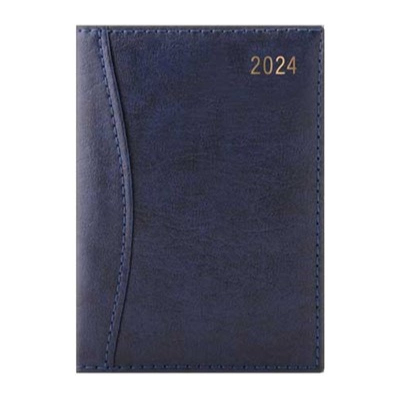 2024 Blue D-Range Leatherette - Daily Diary/Planner