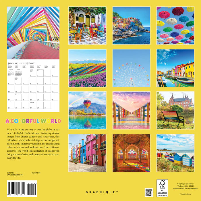 2025 A Colorful World - Square Wall Calendar