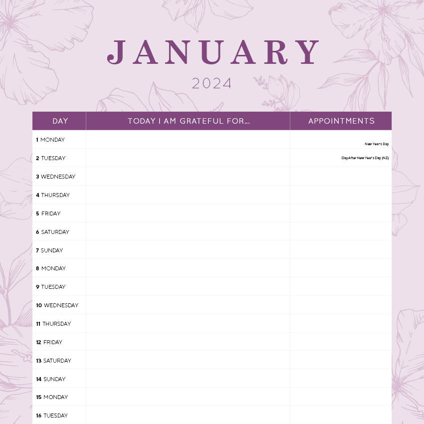 2024-2025 Calendar 2024 Planner to Print Printable Perpetual