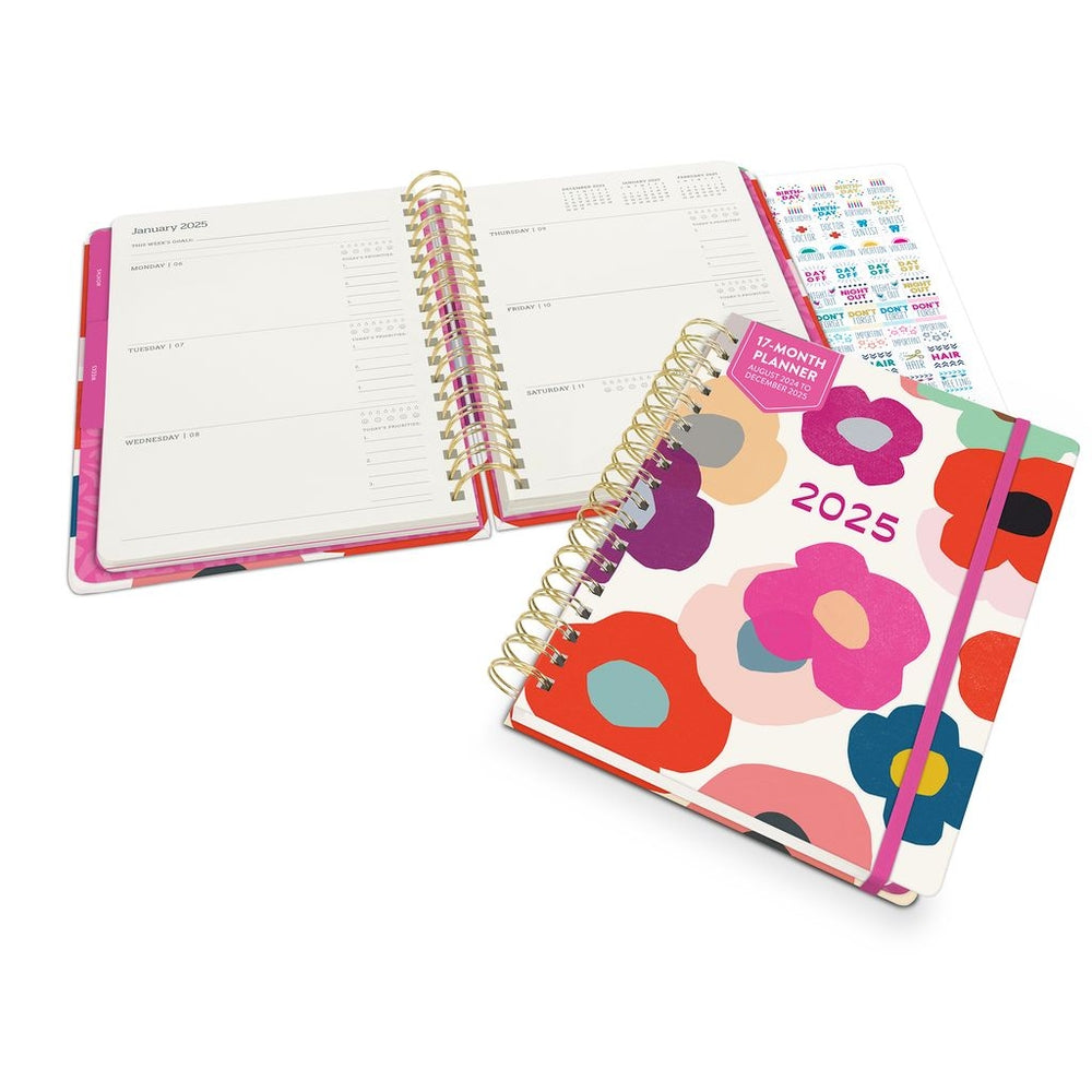 2025 Summer Poppies - Tri-Tab Weekly & Monthly Diary/Planner