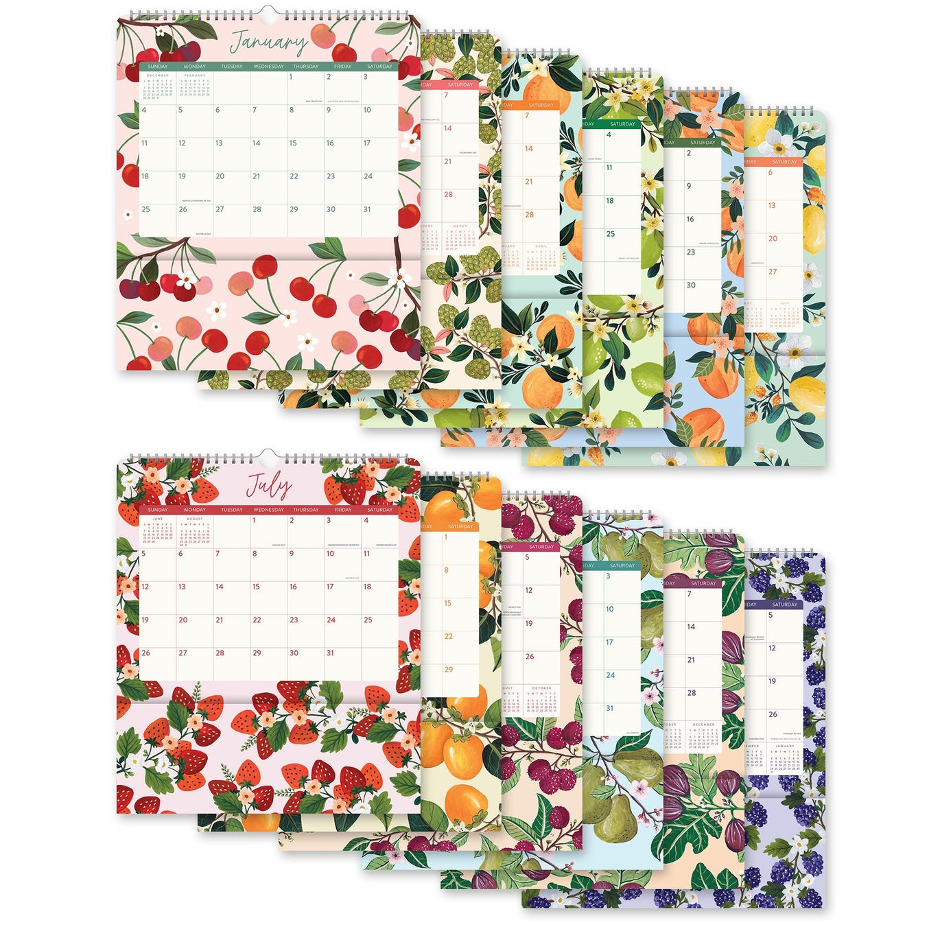 2026 Fruit & Flora - Pocket Plus Deluxe Wall Calendar