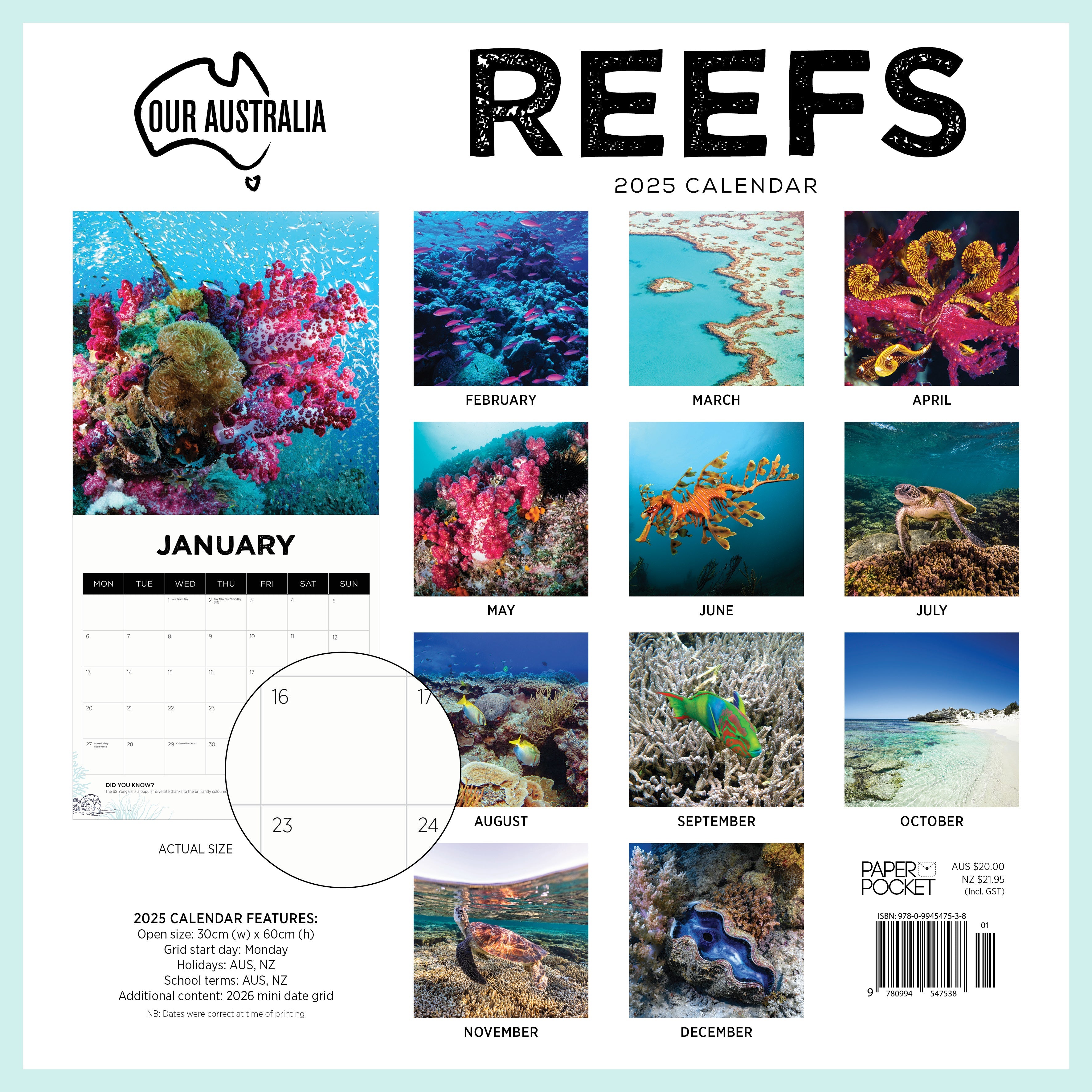 2025 Our Australia Reefs - Square Wall Calendar