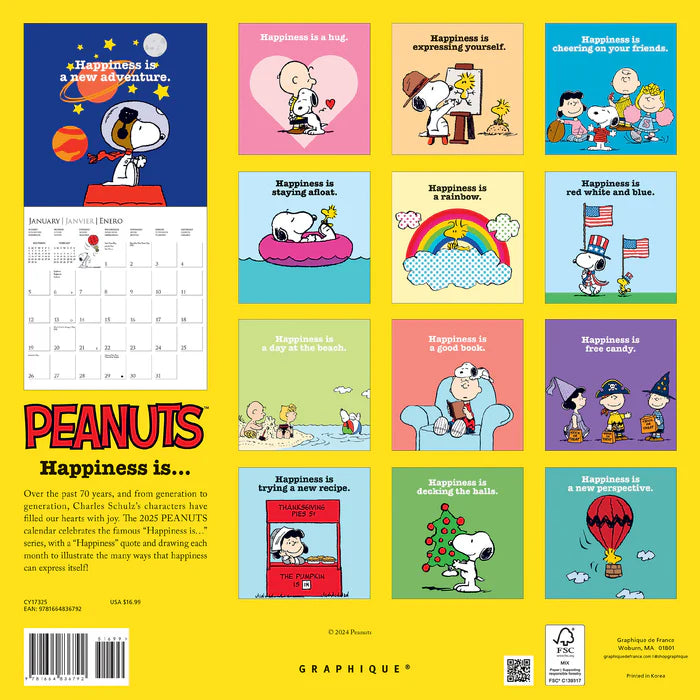 2025 Peanuts - Square Wall Calendar