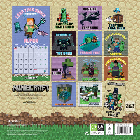 2024 Minecraft - Square Wall Calendar