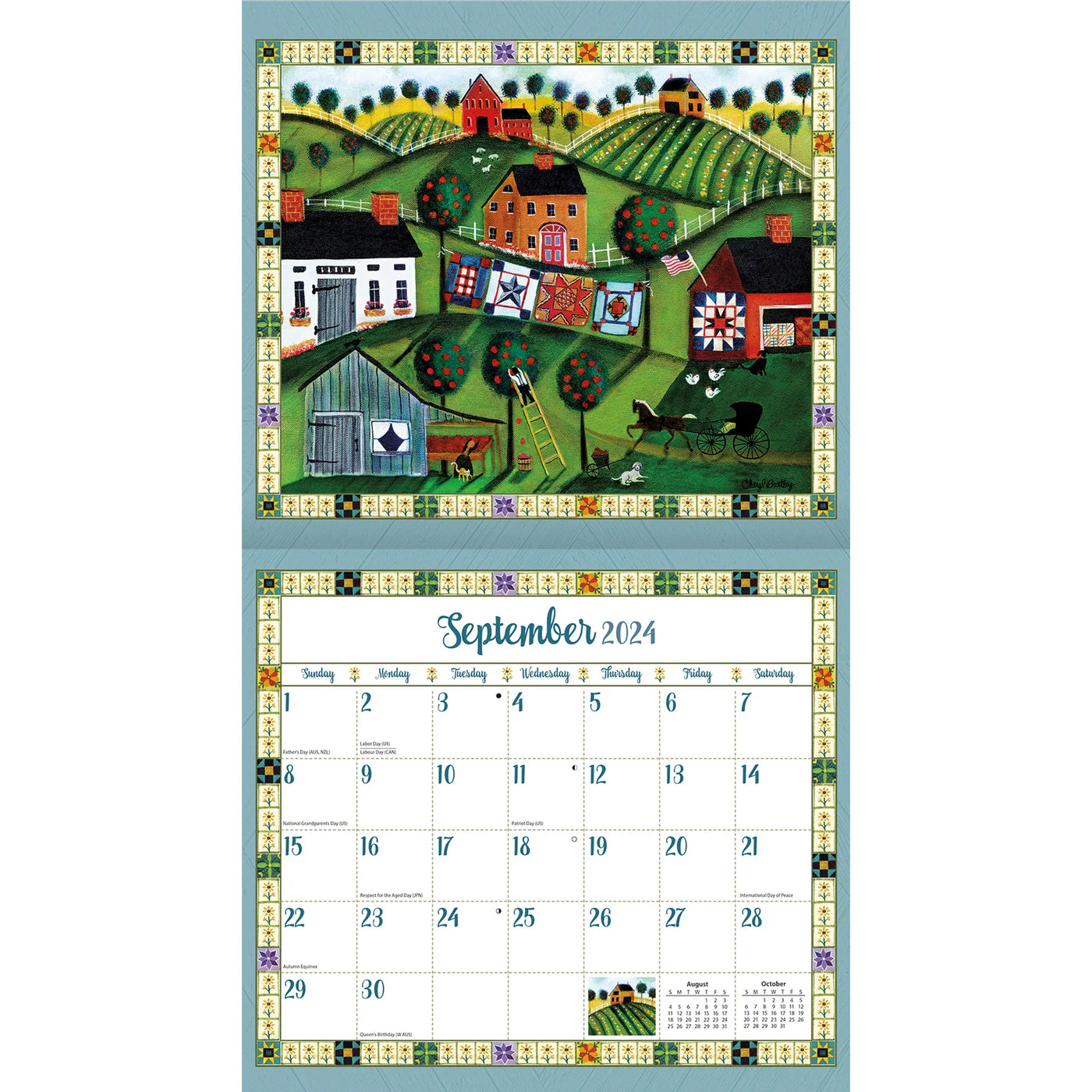 2024 LANG Country Sampler By Cheryl Bartley - Deluxe Wall Calendar
