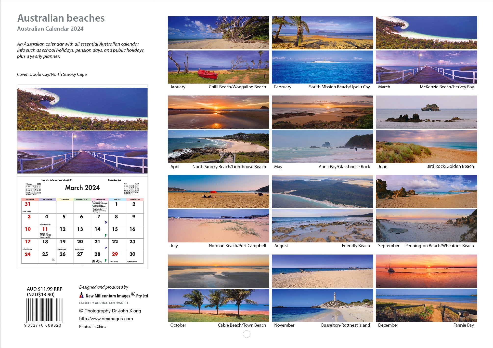 2024 Australian Beaches - Horizontal Wall Calendar  SOLD OUT