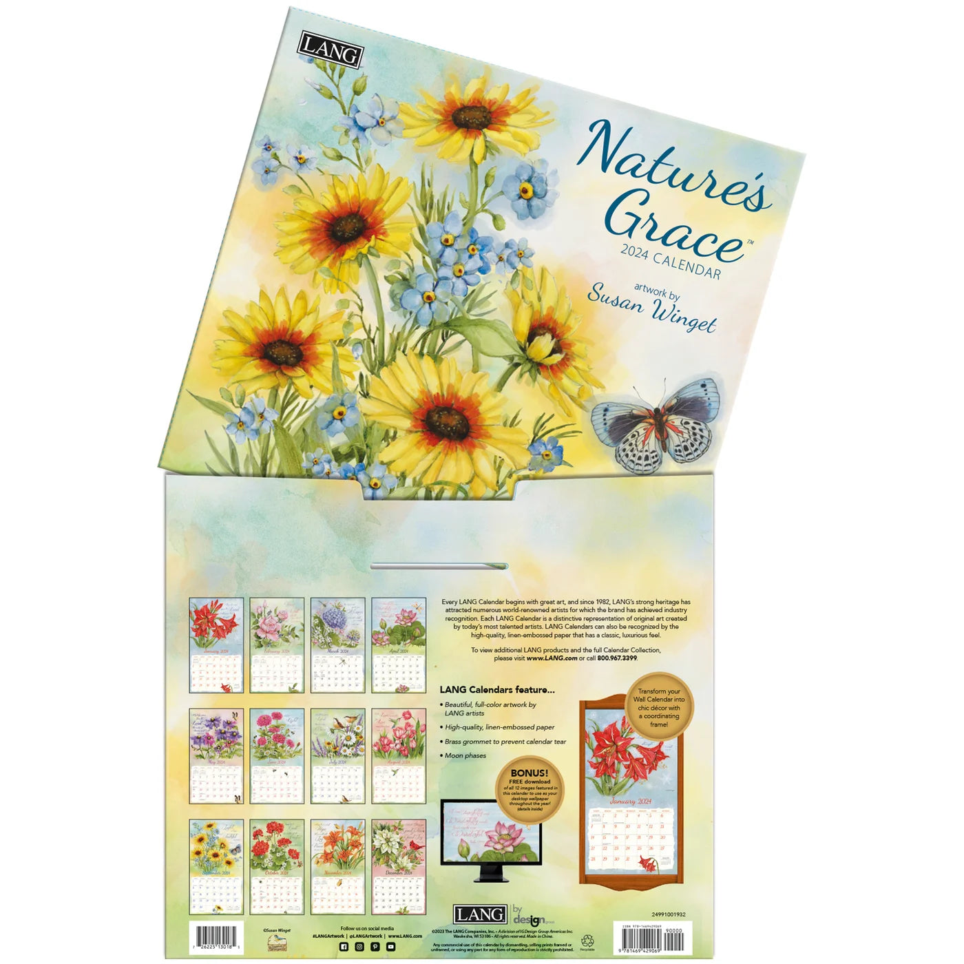 2024 LANG Nature's Grace by Susan Winget - Deluxe Wall Calendar