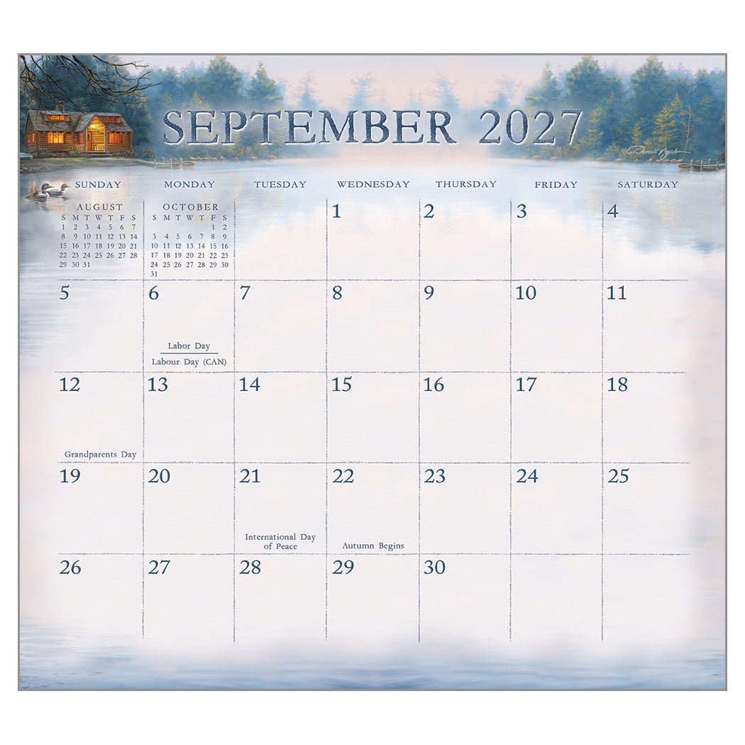 2027 Cabin View - Deluxe Wall Calendar by Dan DiPaolo
