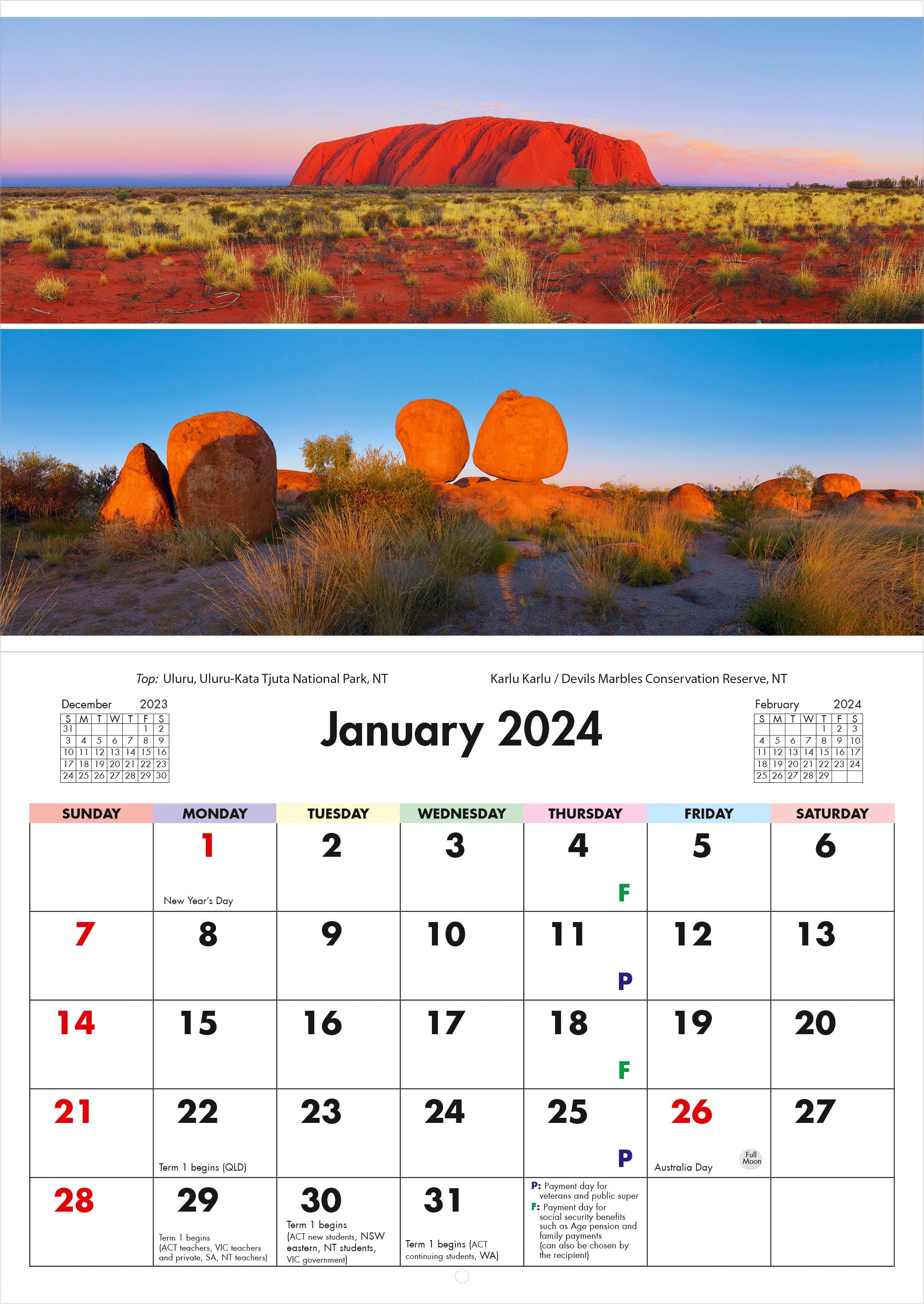 2024 Australian Impressions - Horizontal Wall Calendar  SOLD OUT