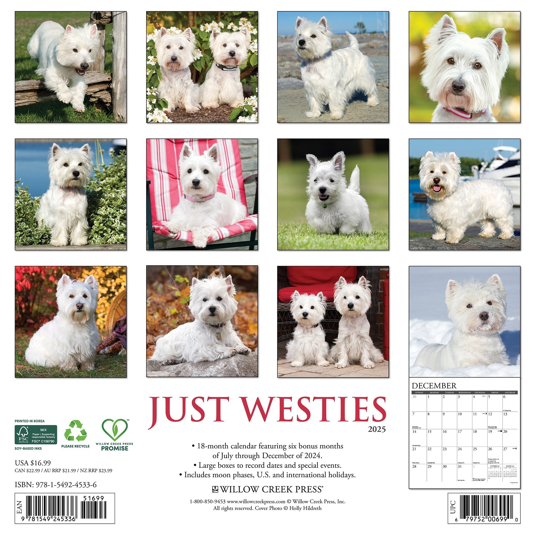 2025 Westies - Square Wall Calendar (US Only)