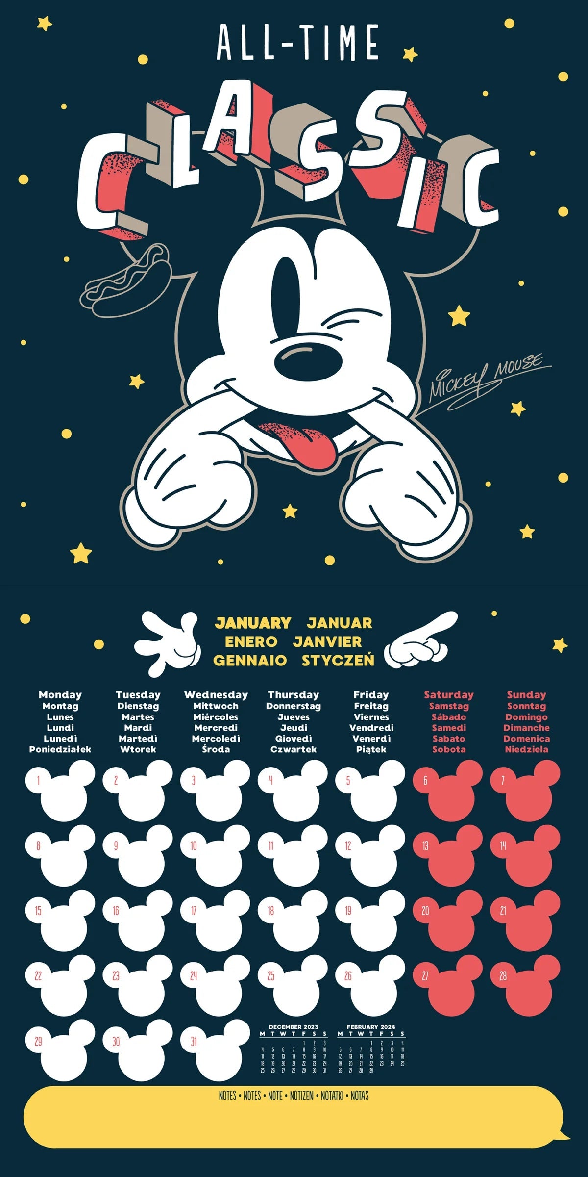 2024 Disney Mickey & Friends Best Buds Together - Square Wall Calendar