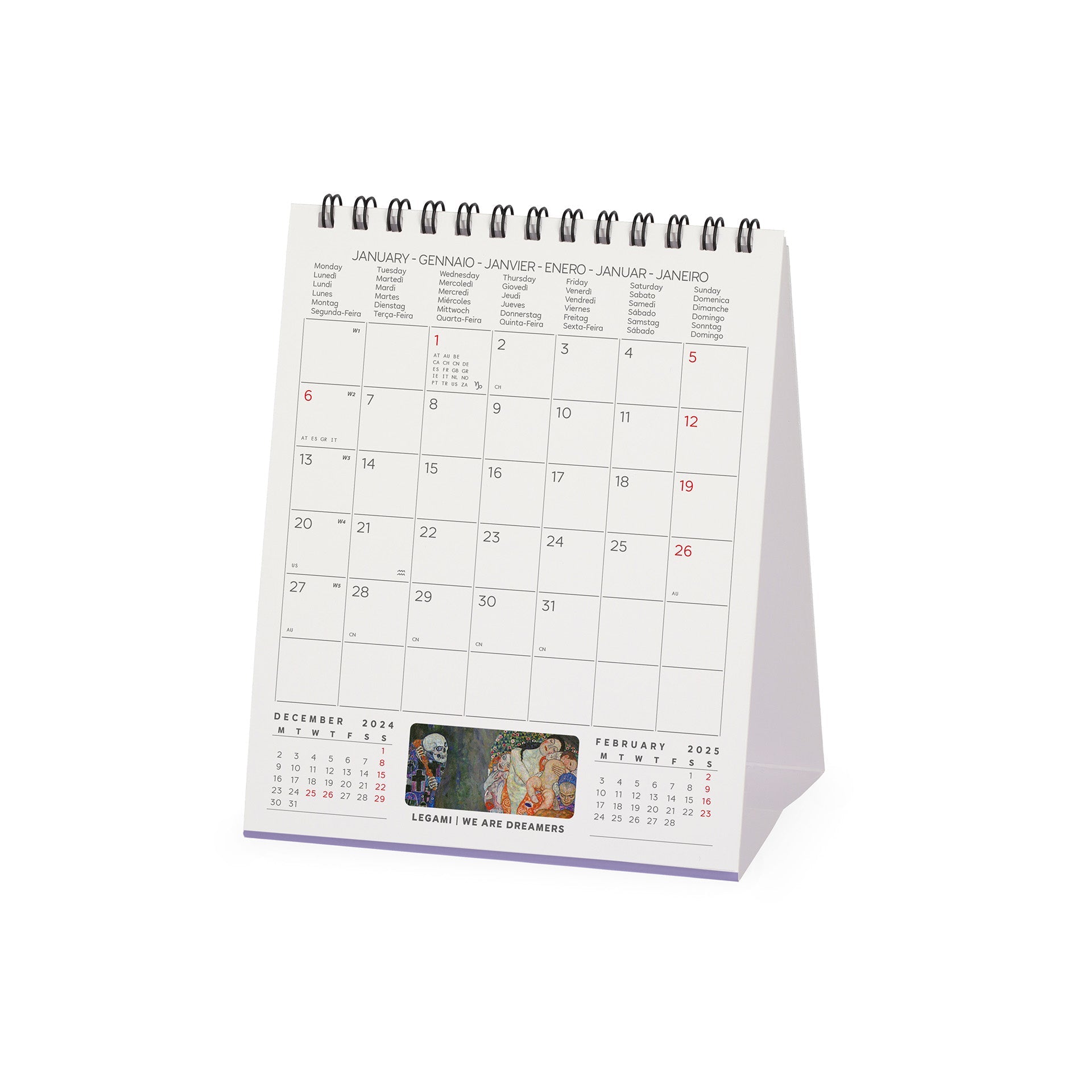 2025 Gustav Klimt by Legami - Desk Easel Calendar