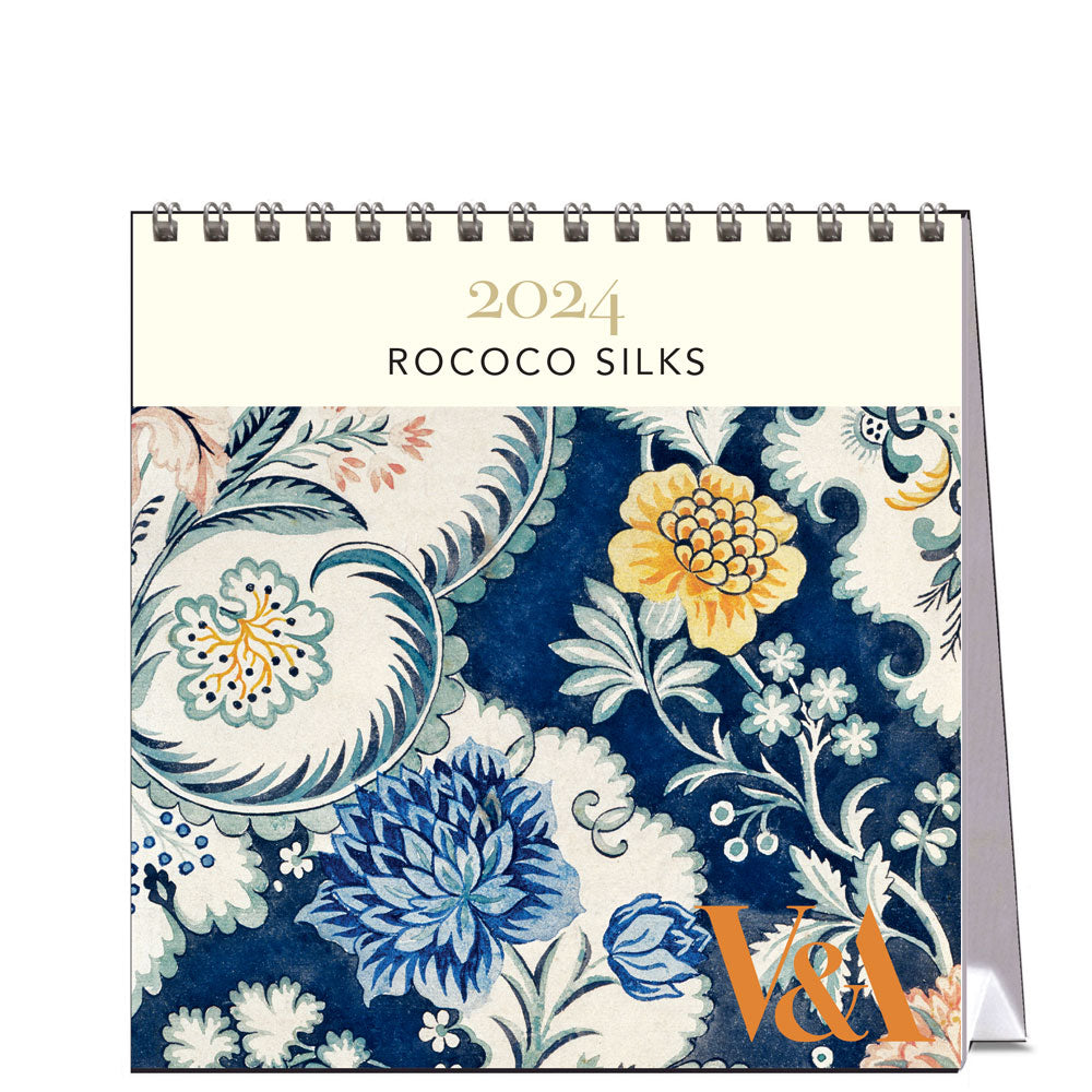 2024 Designs For Rococo Silks - Desk Easel Calendar
