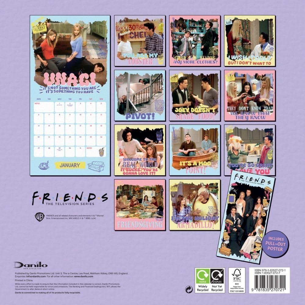 2025 Friends - Square Wall Calendar