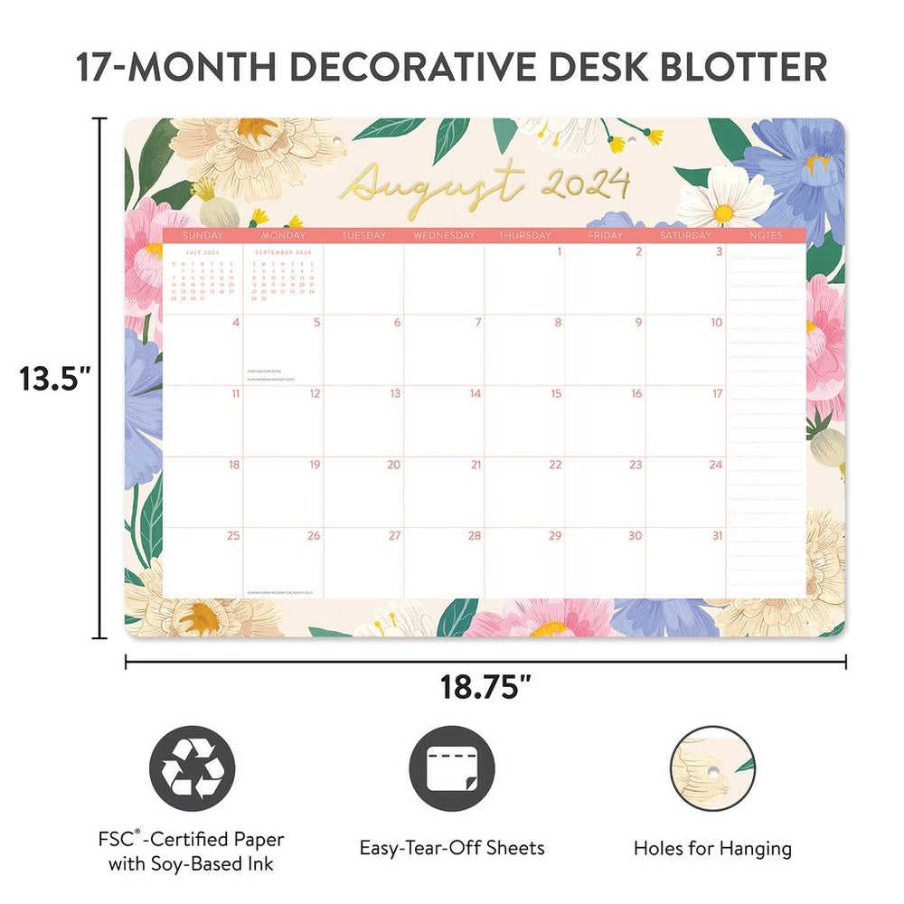 2025 Bella Flora - Decorative Desk Blotter Calendar