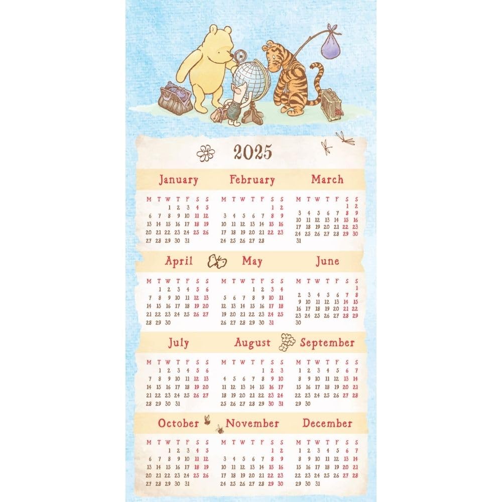 2025 Winnie The Pooh Family Organiser - Square Wall Calendar