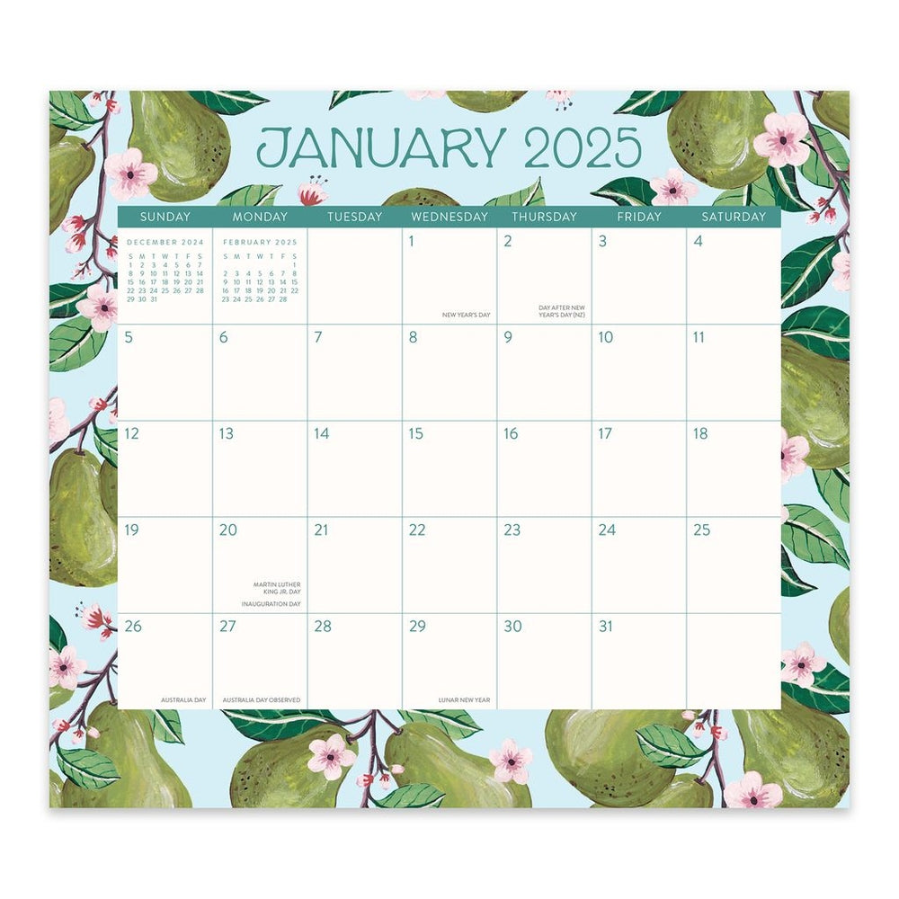 2025 Fruit & Flora - Monthly Magnetic Pad Calendar