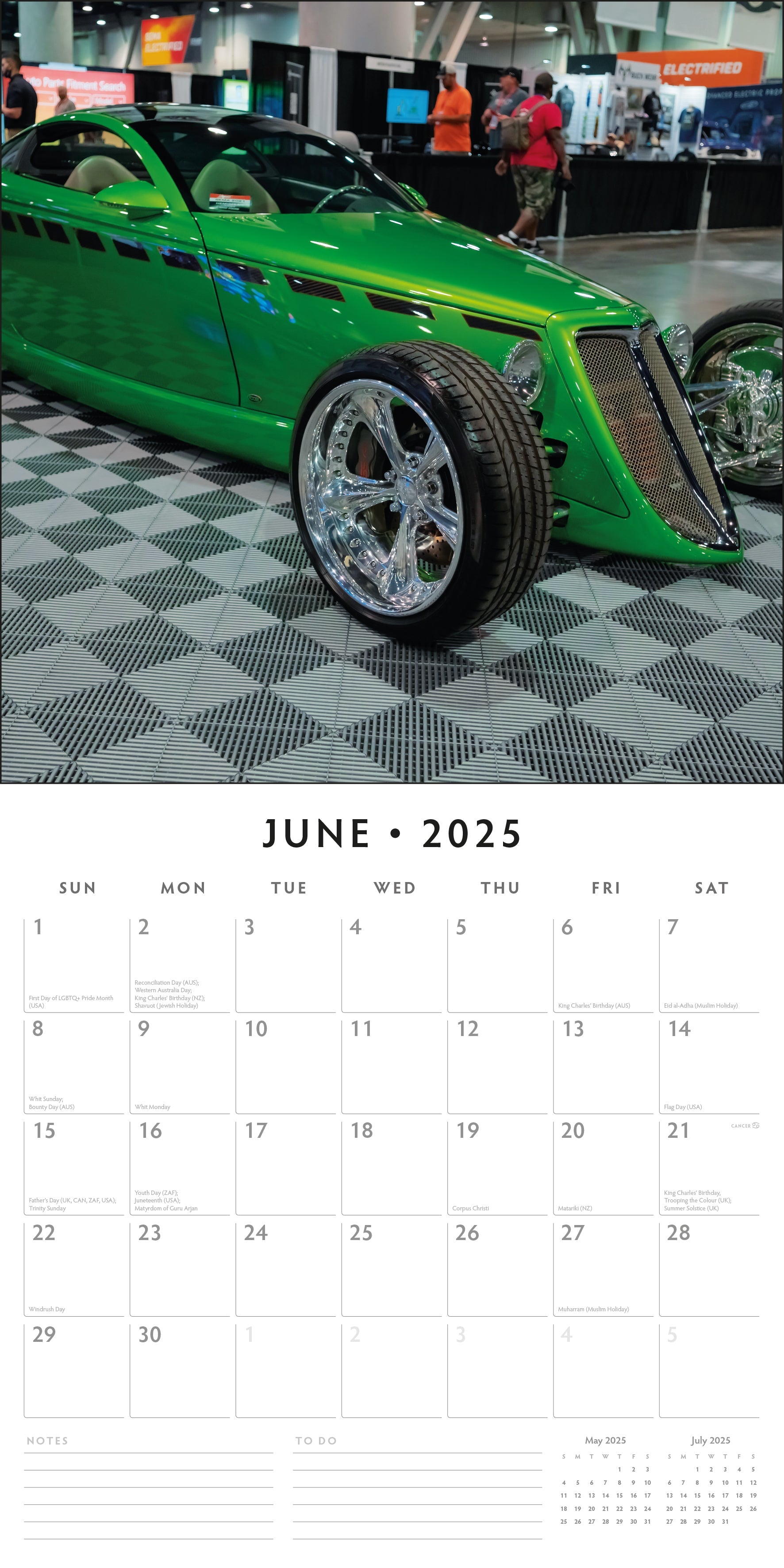 2025 Custom Cars - Square Wall Calendar