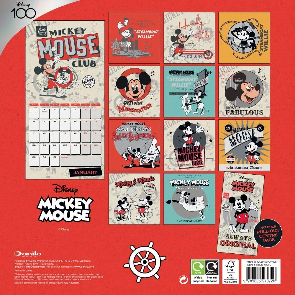 Calendrier 2024 Mickey mouse Vintage