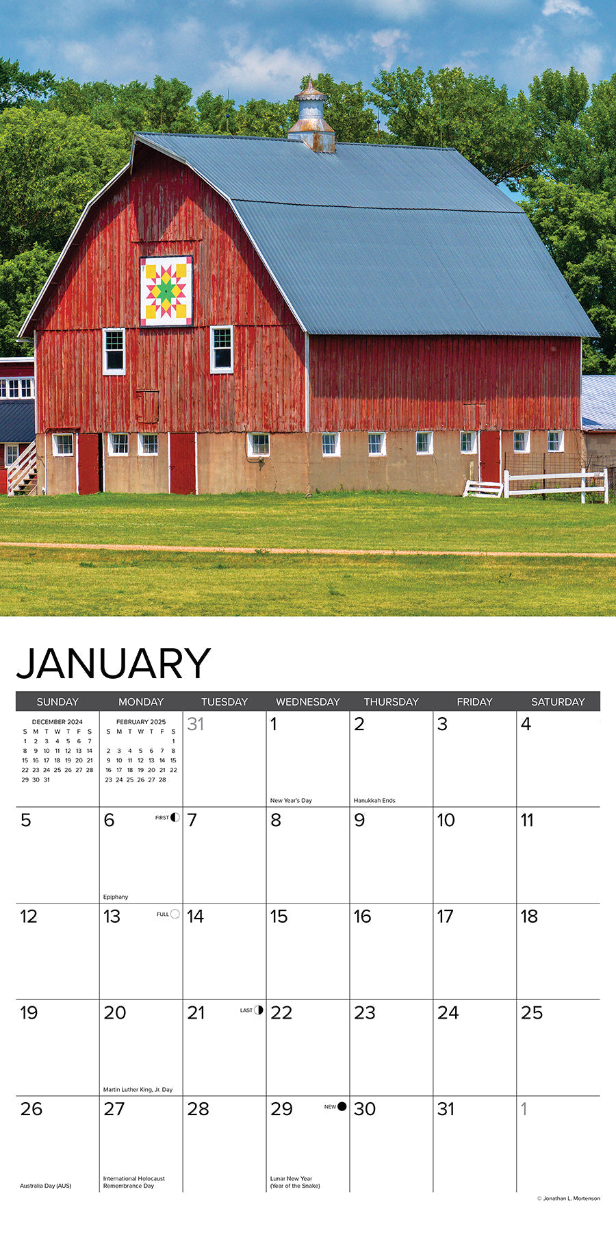 2025 Barns - Square Wall Calendar (US Only)