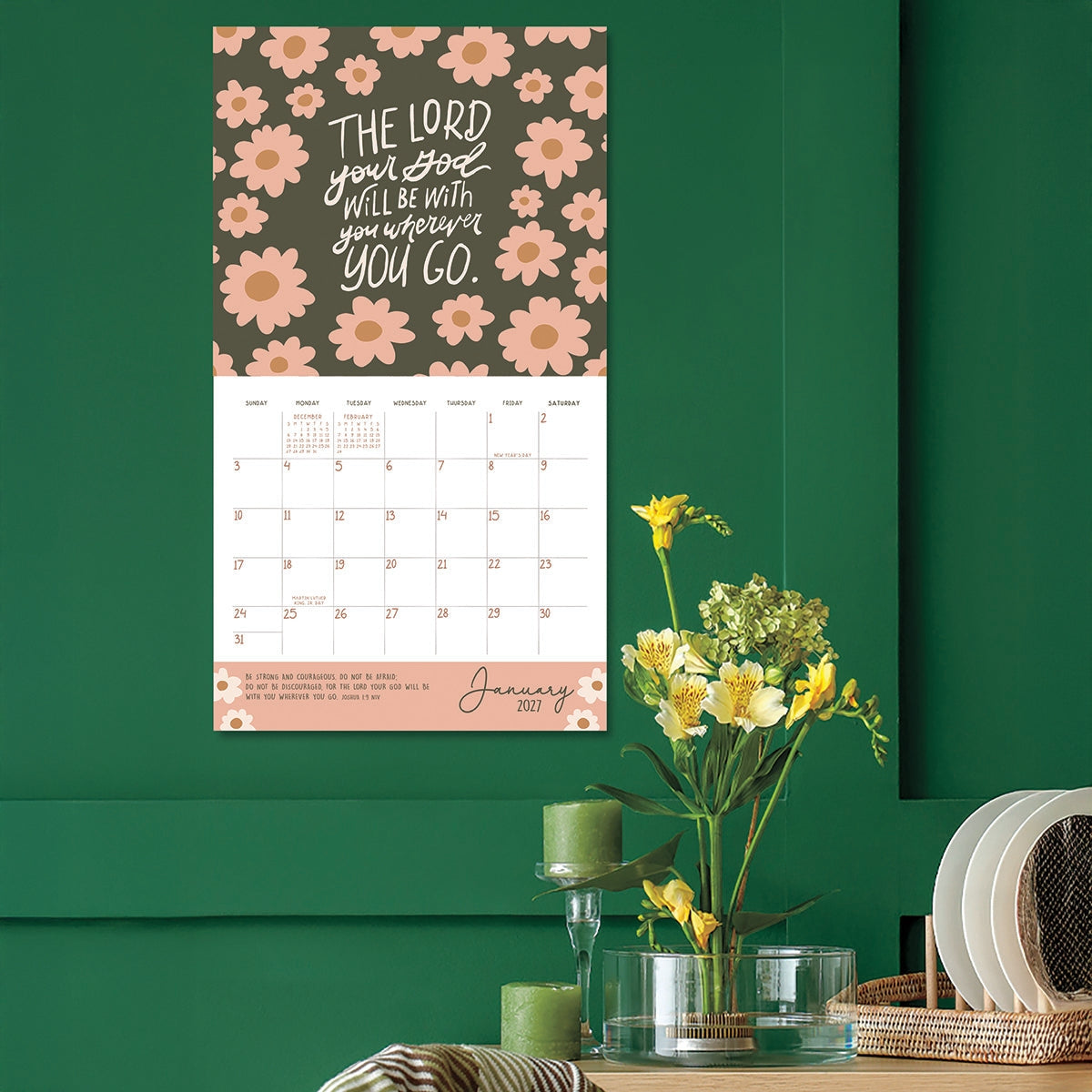 2027 Faith Move Mountains - Deluxe Wall Calendar by Angie Weller