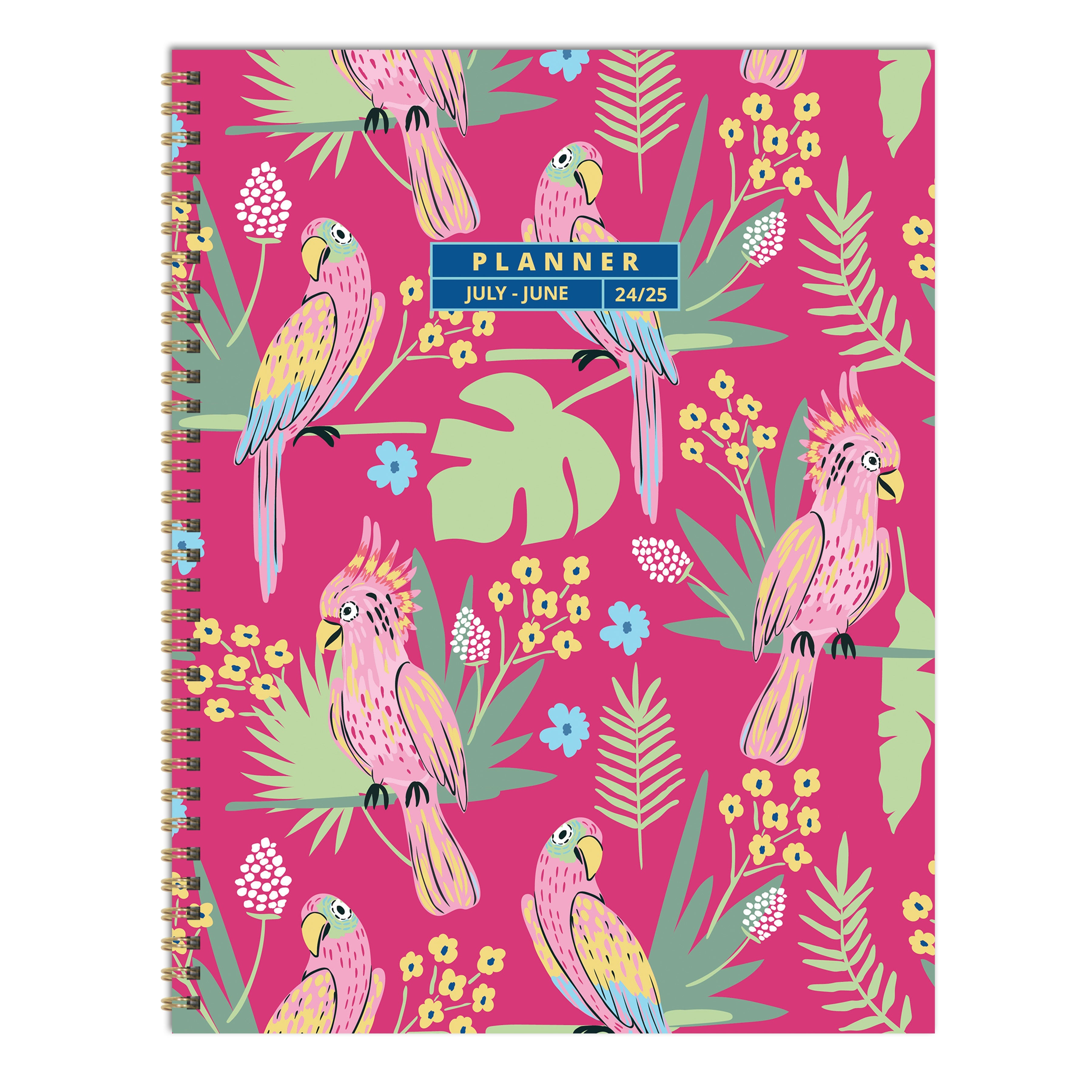 July 2024 - June 2025 Pretty Parrot - Large Weekly & Monthly Academic Year Diary/Planner
