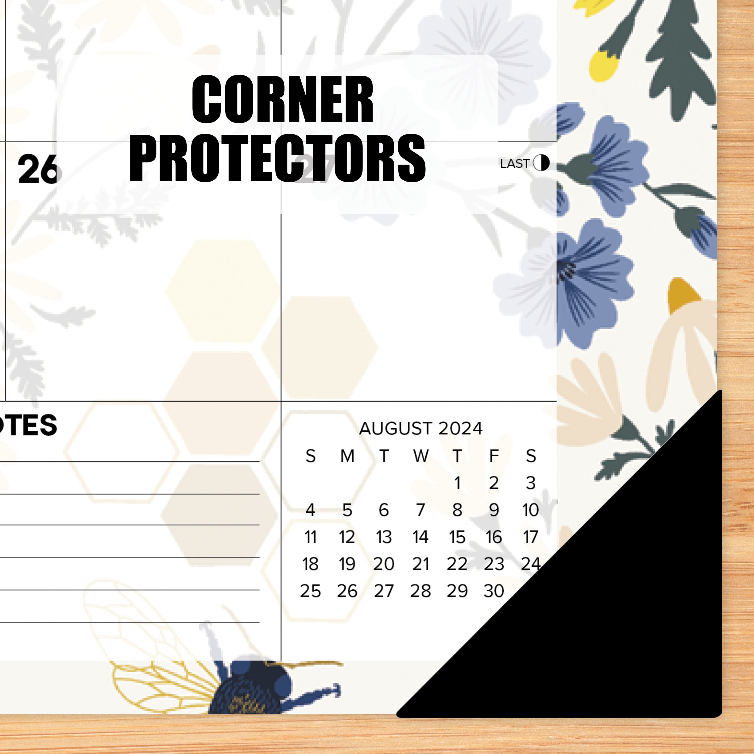 July 2024 - June 2025 Bees and Botanicals - Medium Monthly Desk Pad Academic Calendar