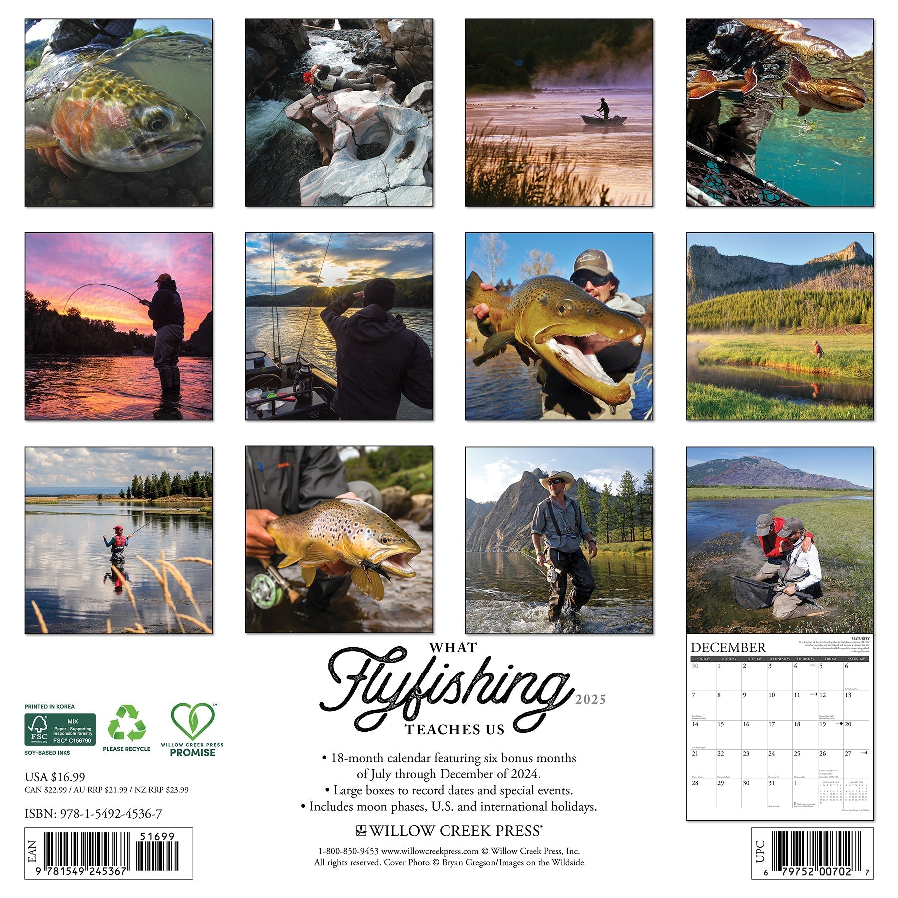 2025 What Fly Fishing Teaches Us - Square Wall Calendar (US Only)