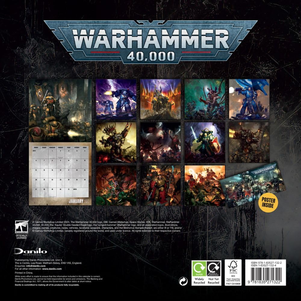 2025 Warhammer - Square Wall Calendar