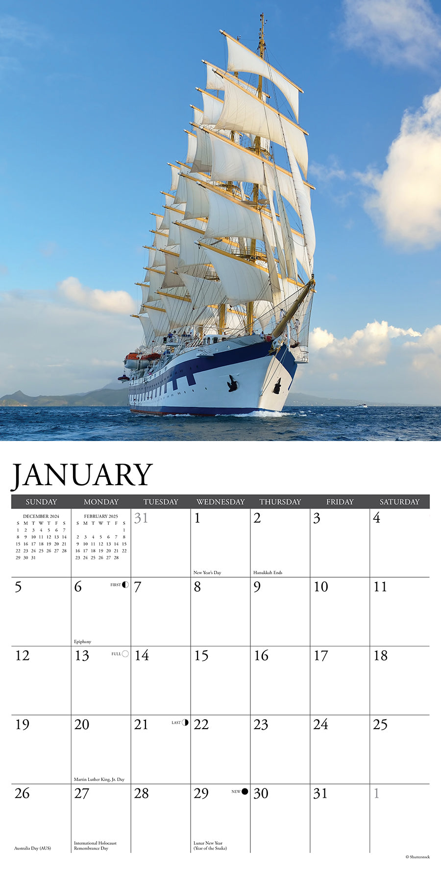 2025 Tall Ships - Square Wall Calendar (US Only)