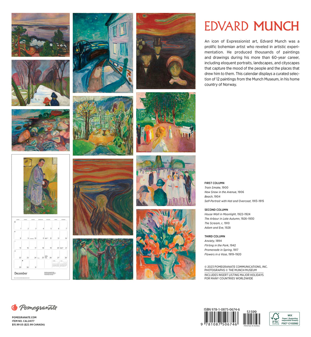 2024 Edvard Munch v3 - Square Wall Calendar  SOLD OUT