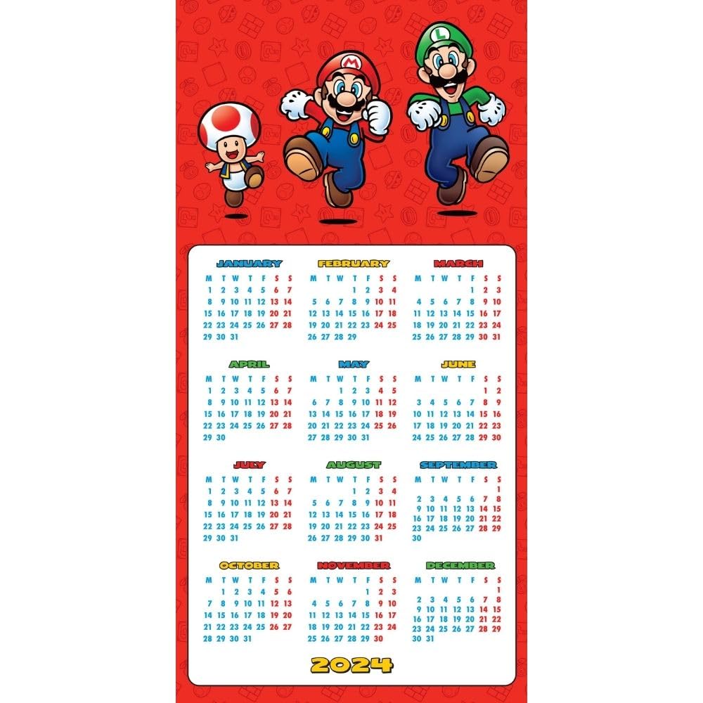 2024 Super Mario Family - Square Wall Calendar
