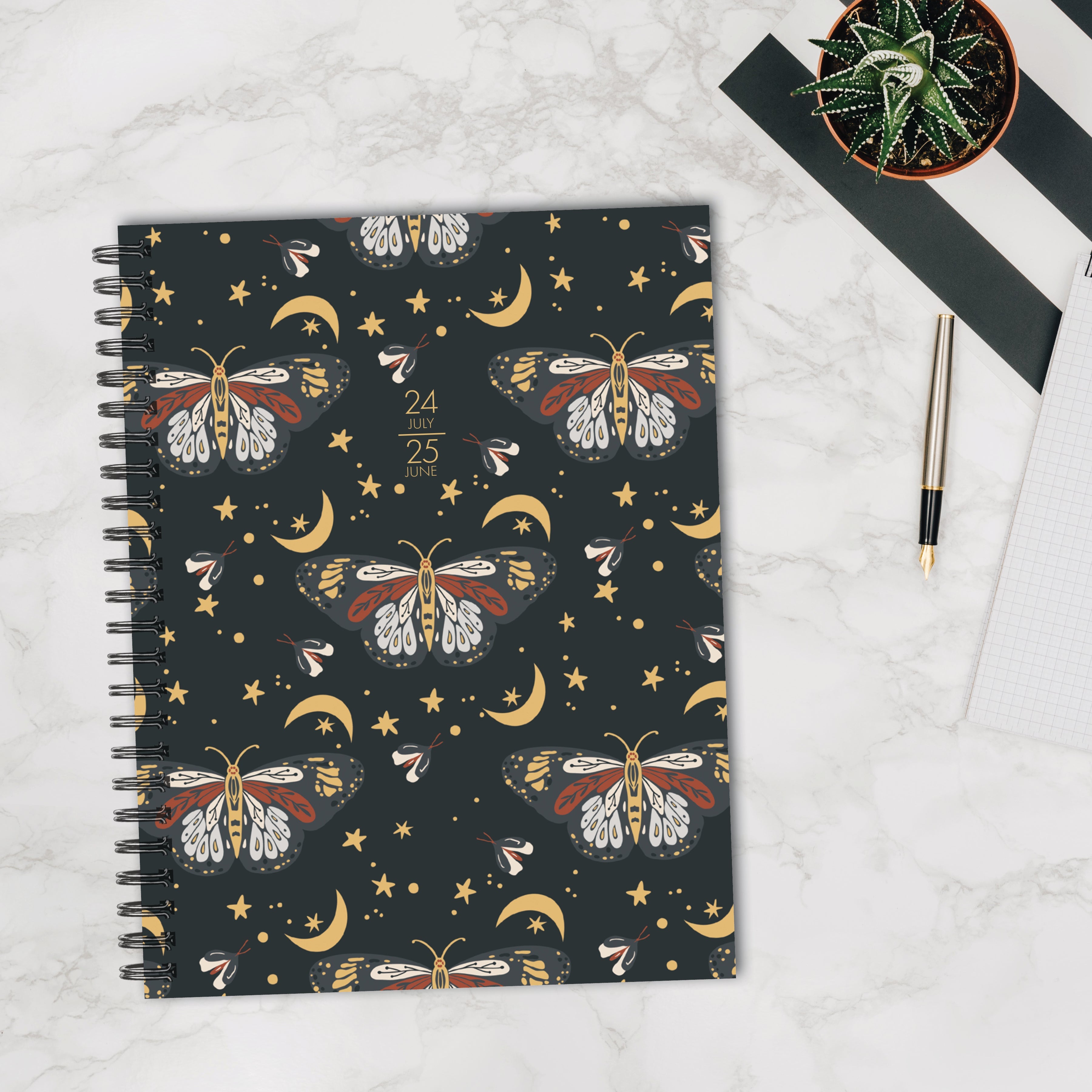 July 2024 - June 2025 Butterfly Moon - Medium Weekly & Monthly Academic Year Diary/Planner  SOLD OUT