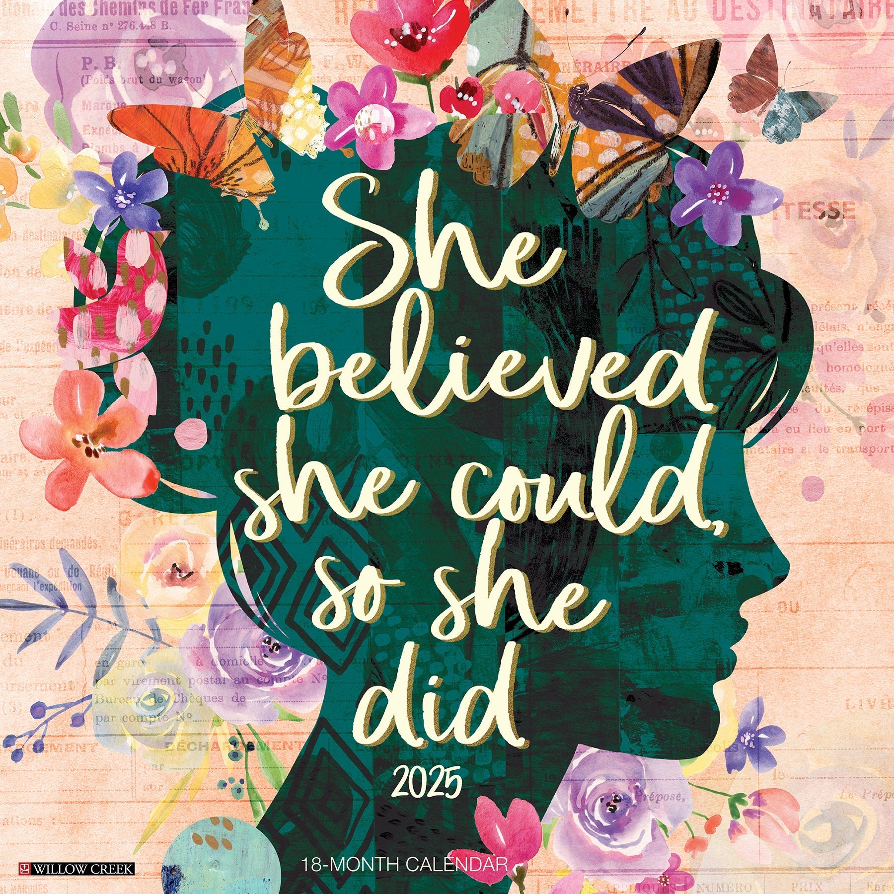 2025 She Believed She Could, So She Did - Square Wall Calendar (US Only)