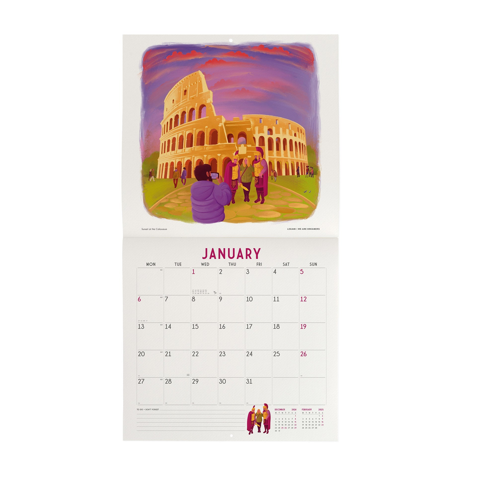 2025 Rome by Legami - Square Wall Calendar