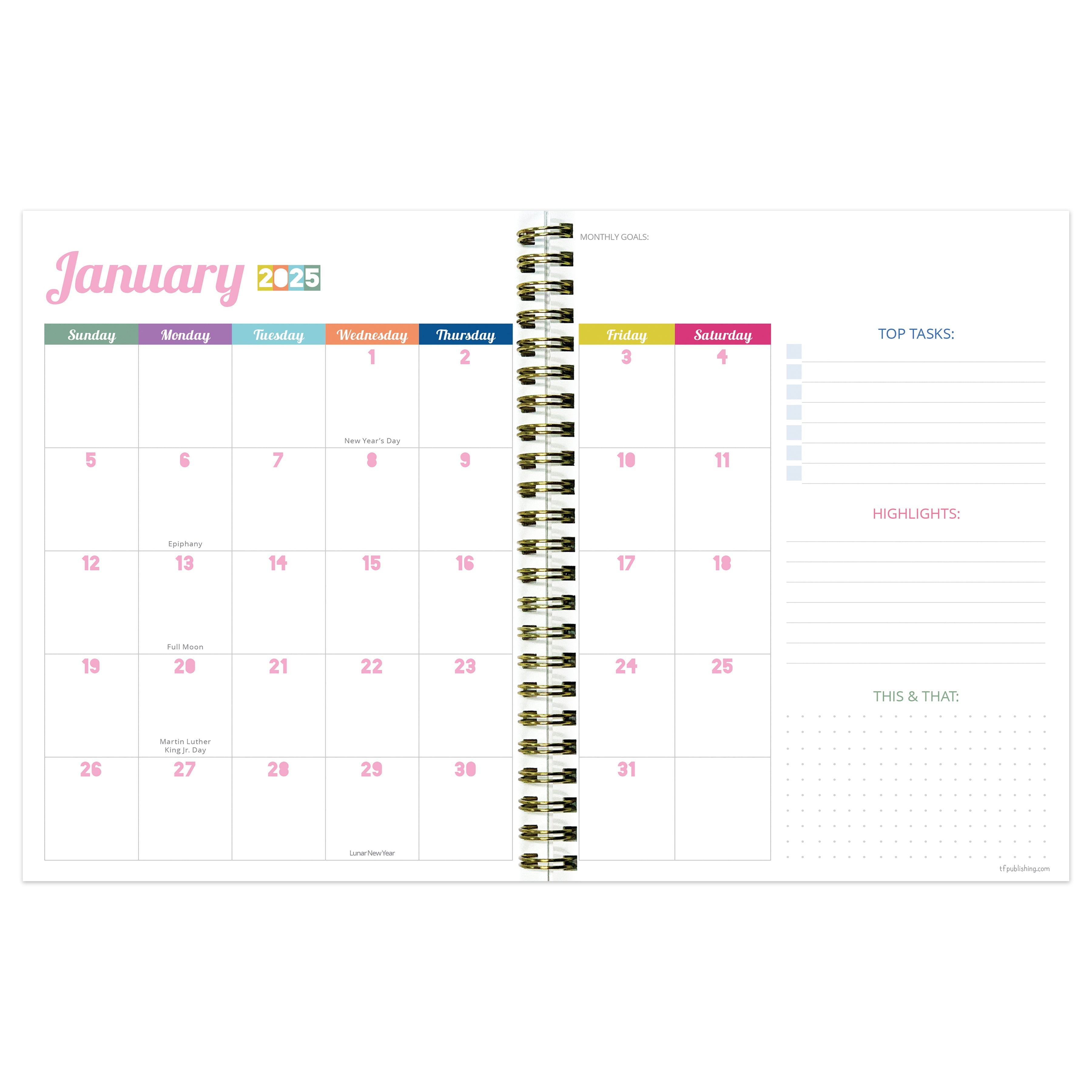 2025 Happy Hibiscus - Medium Monthly & Weekly Diary/Planner