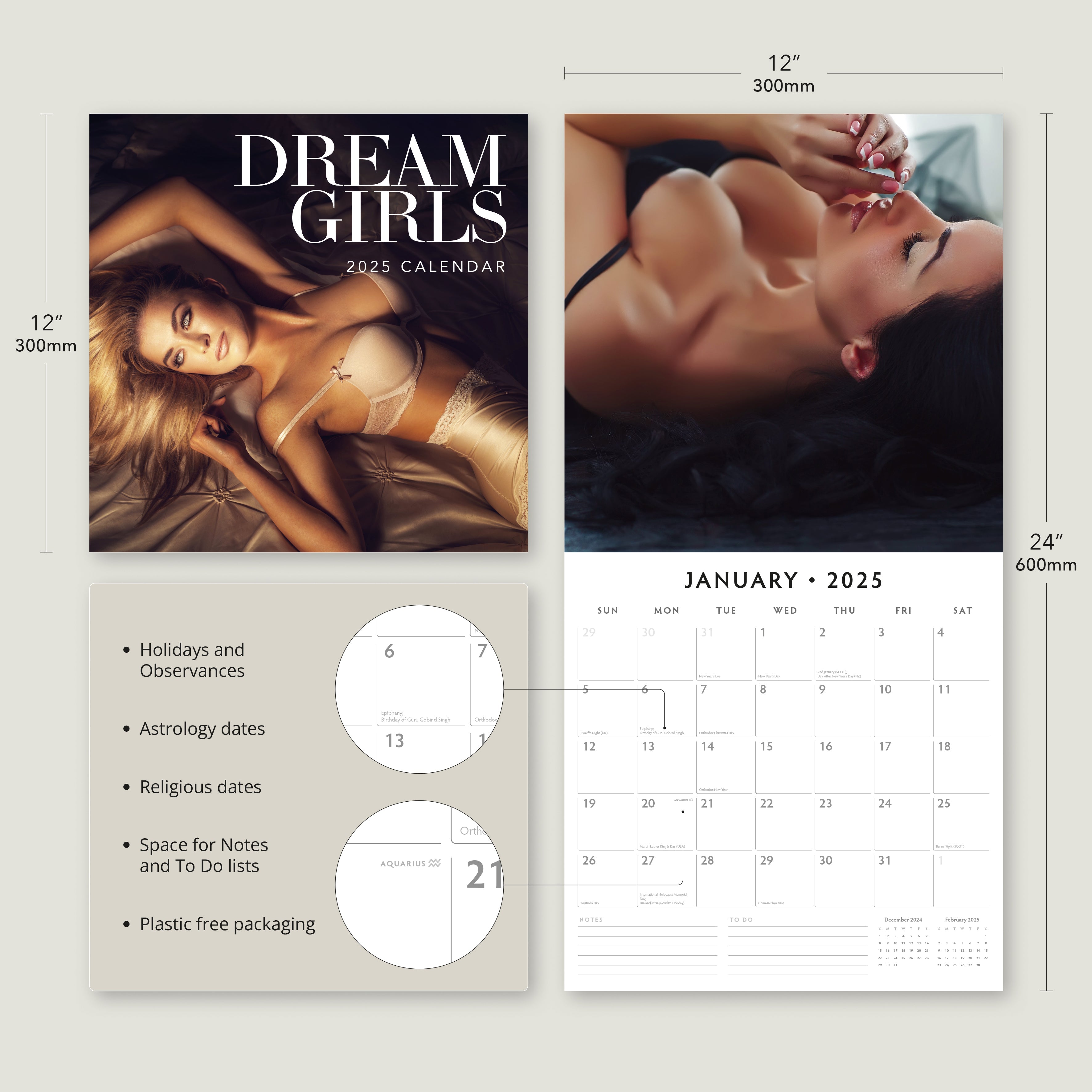 2025 Dream Girls - Square Wall Calendar