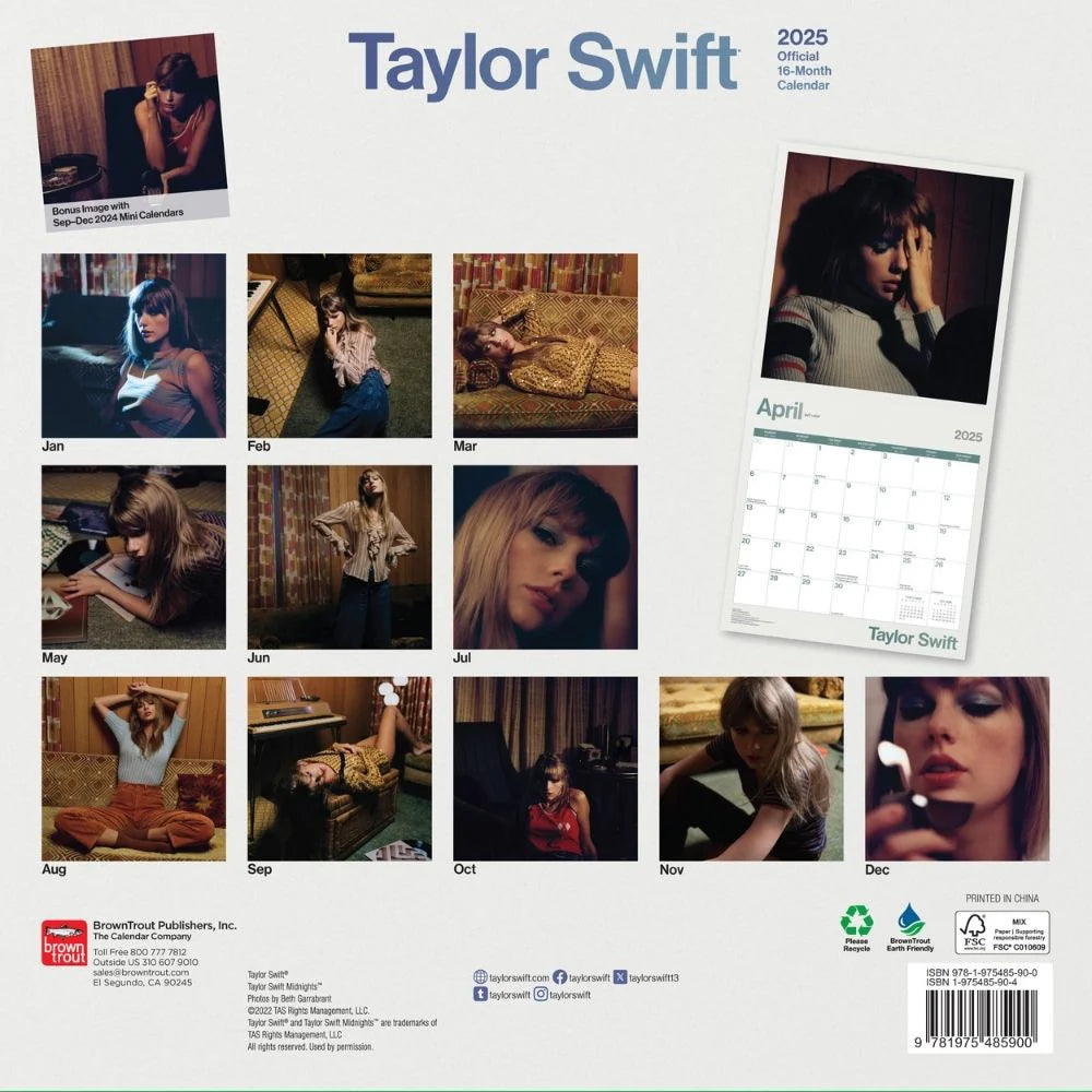 2025 Taylor Swift - Square Wall Calendar