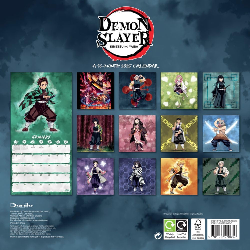 2025 Demon Slayer - Square Wall Calendar