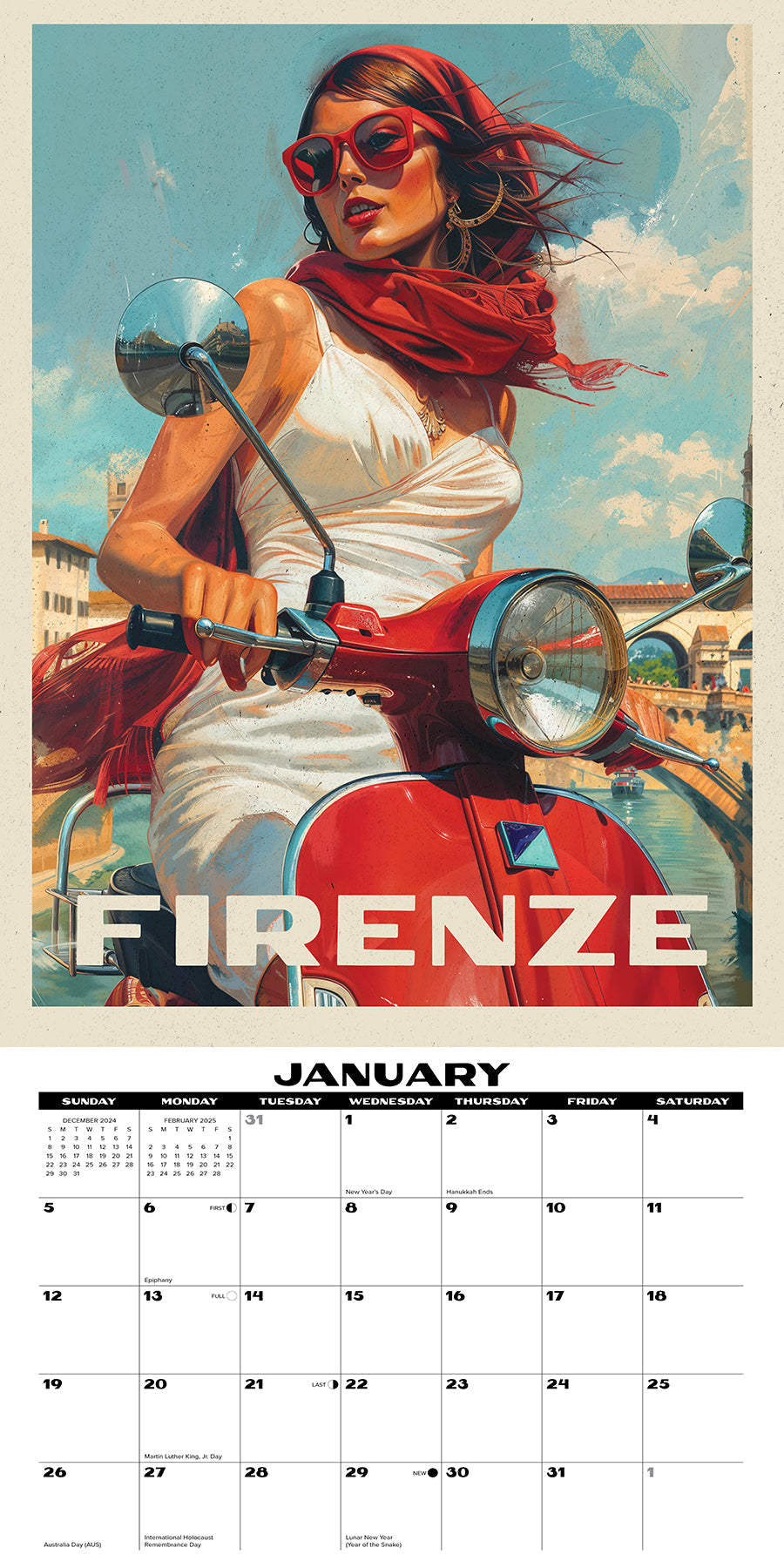 2025 Classic Italy - Square Wall Calendar (US Only)